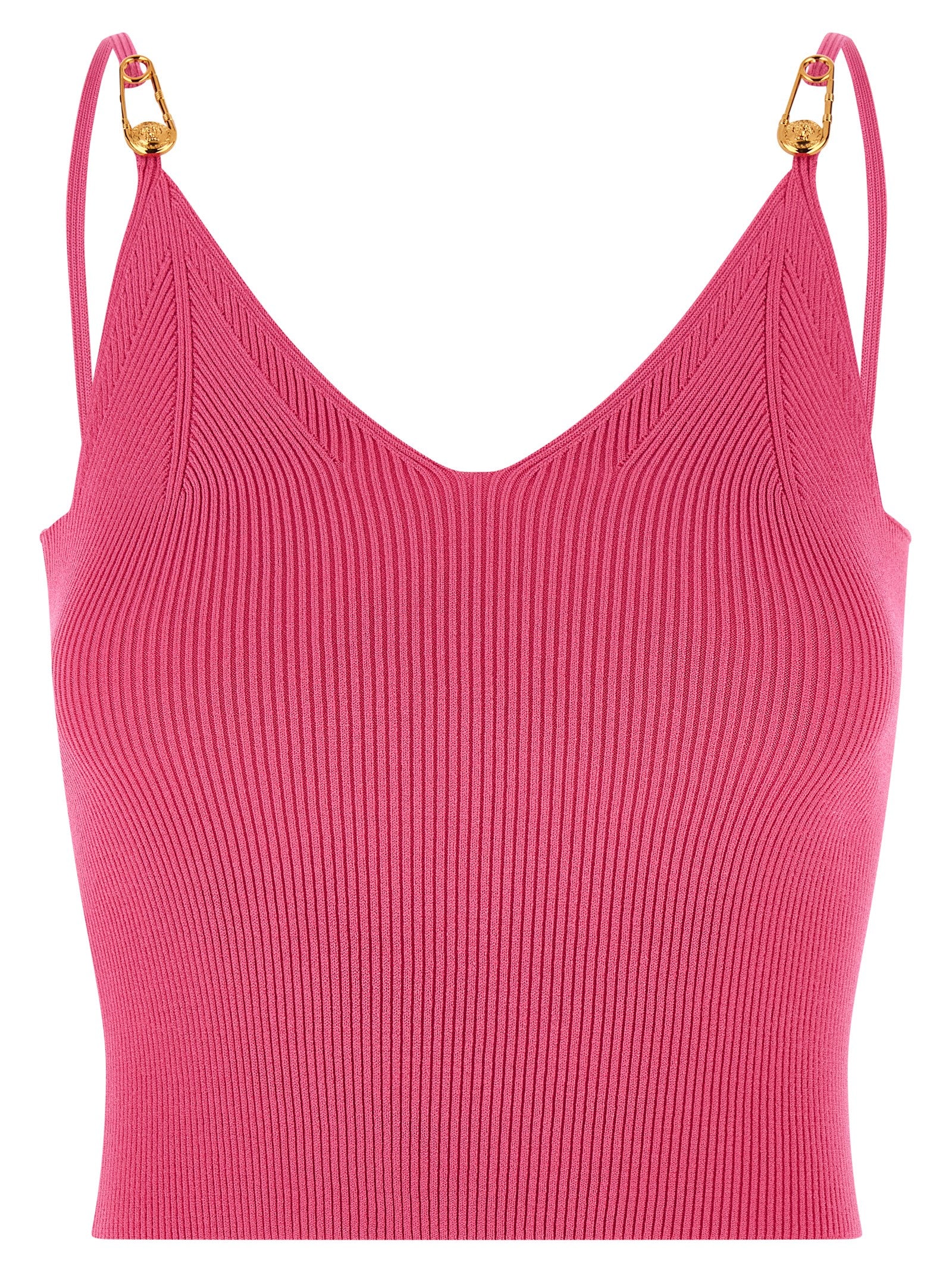 Versace Fuchsia Viscose Sleeveles T-Shirt Versace