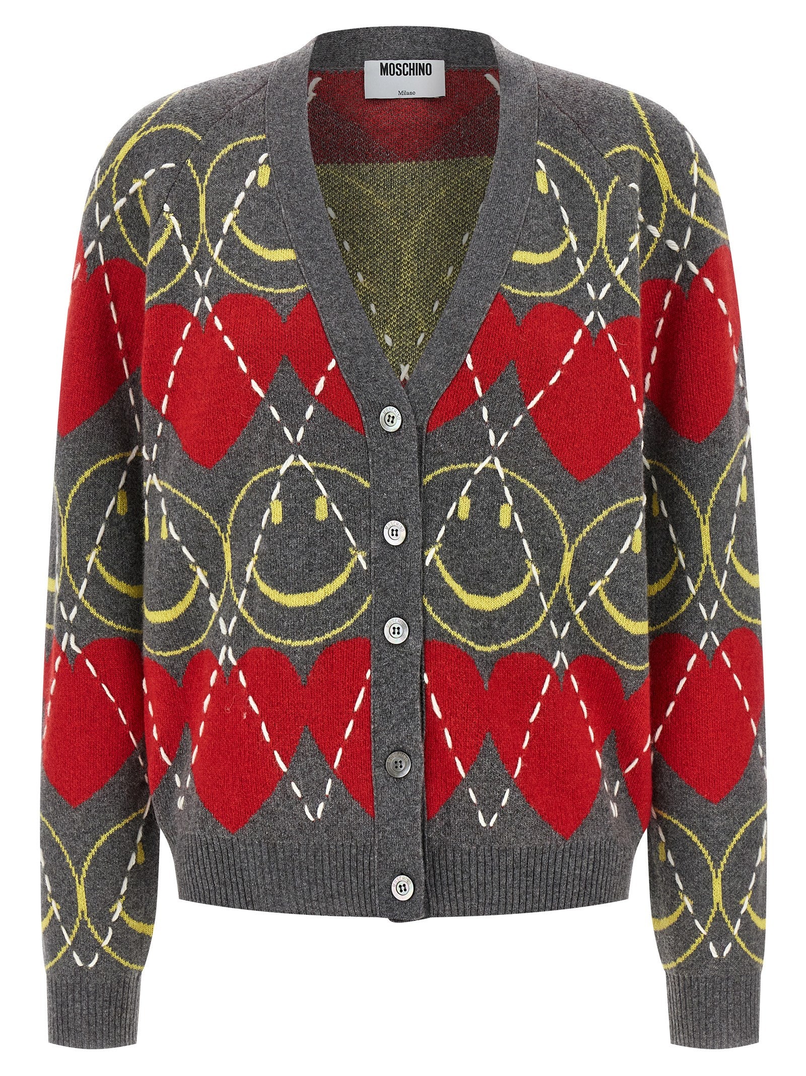 Moschino Multicolor Wool Cardigan Moschino