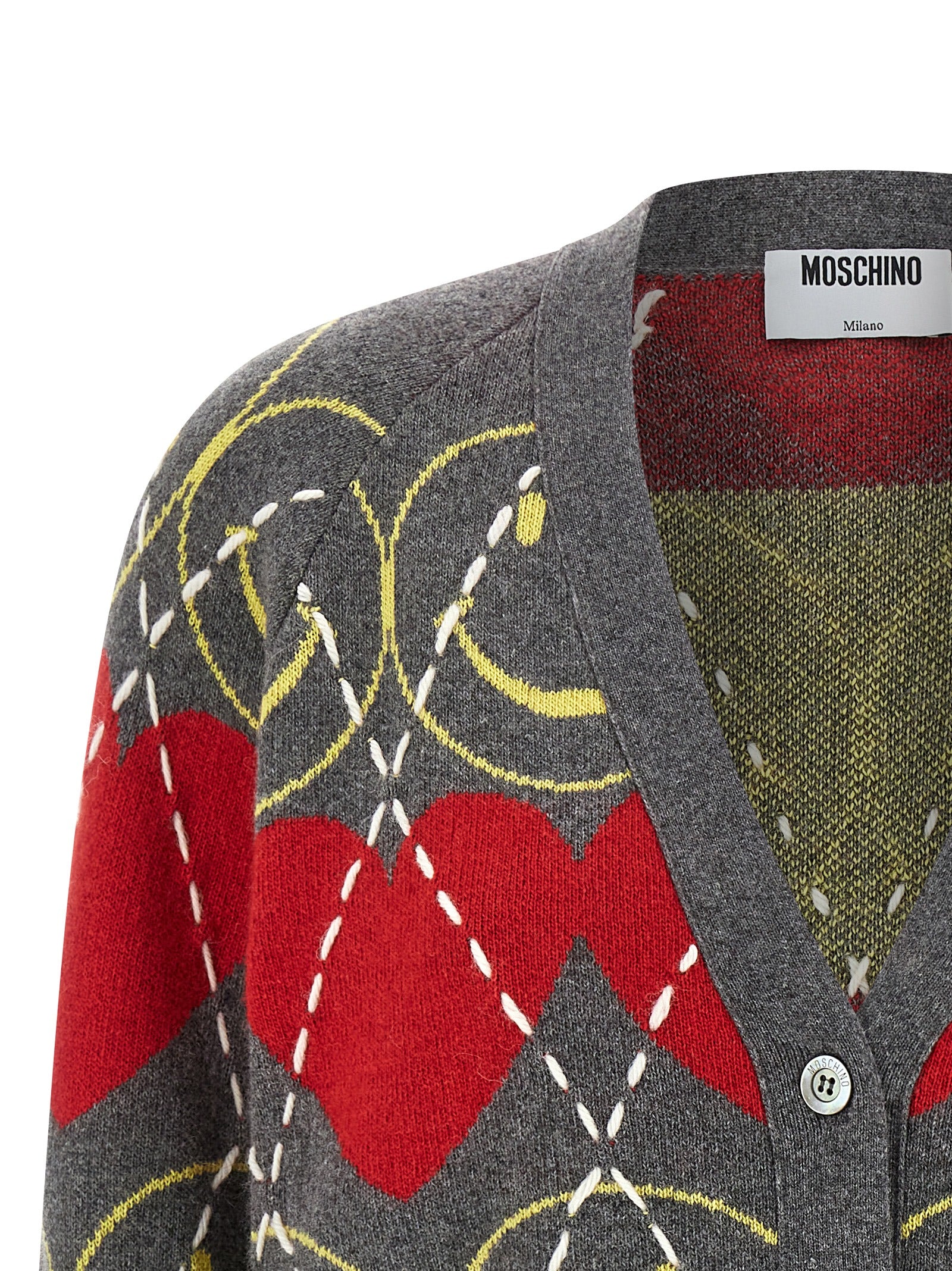 Moschino Multicolor Wool Cardigan Moschino