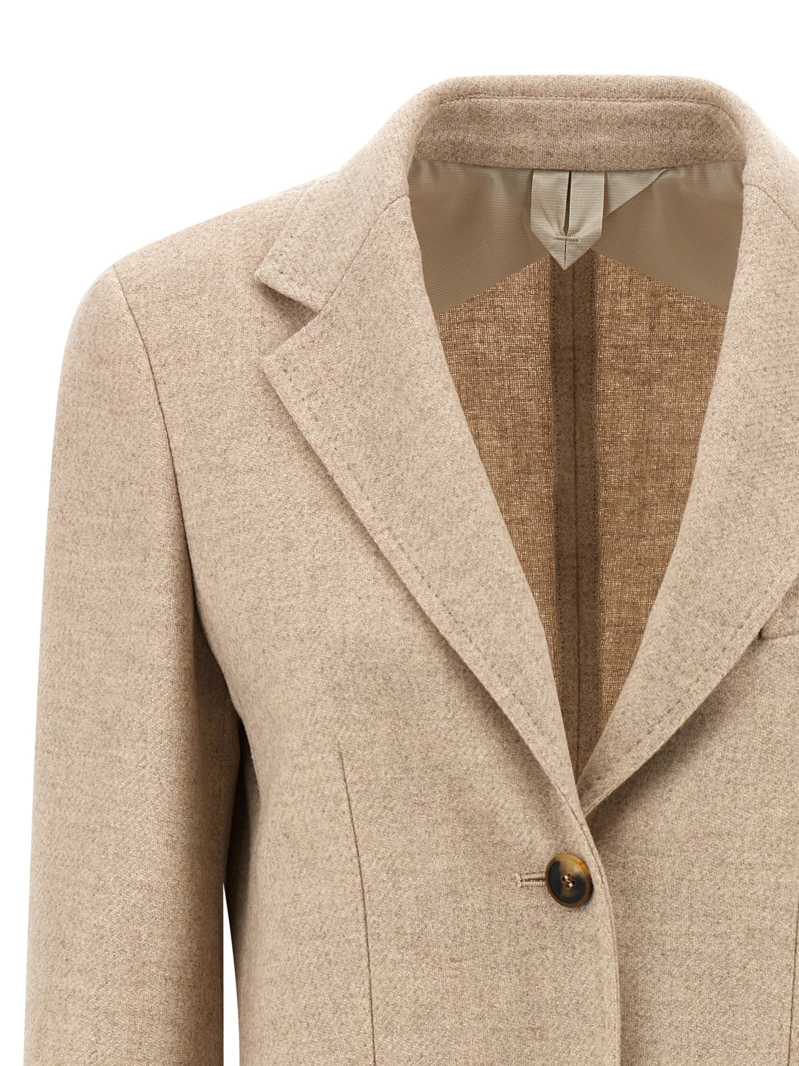Max Mara Beige Alpaca Leather Blazer Max Mara