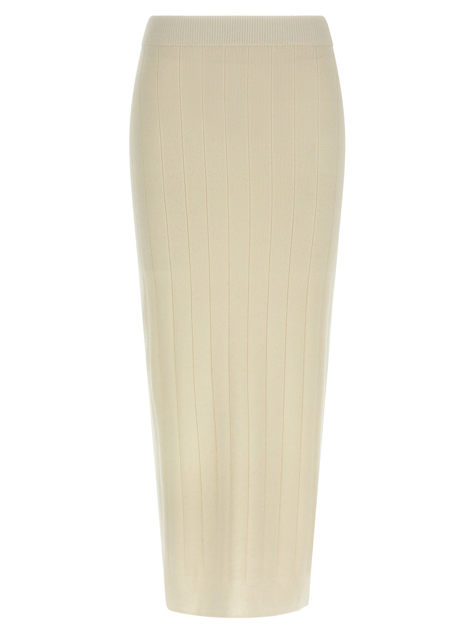 Max Mara White Cashmere Midi Skirt Max Mara
