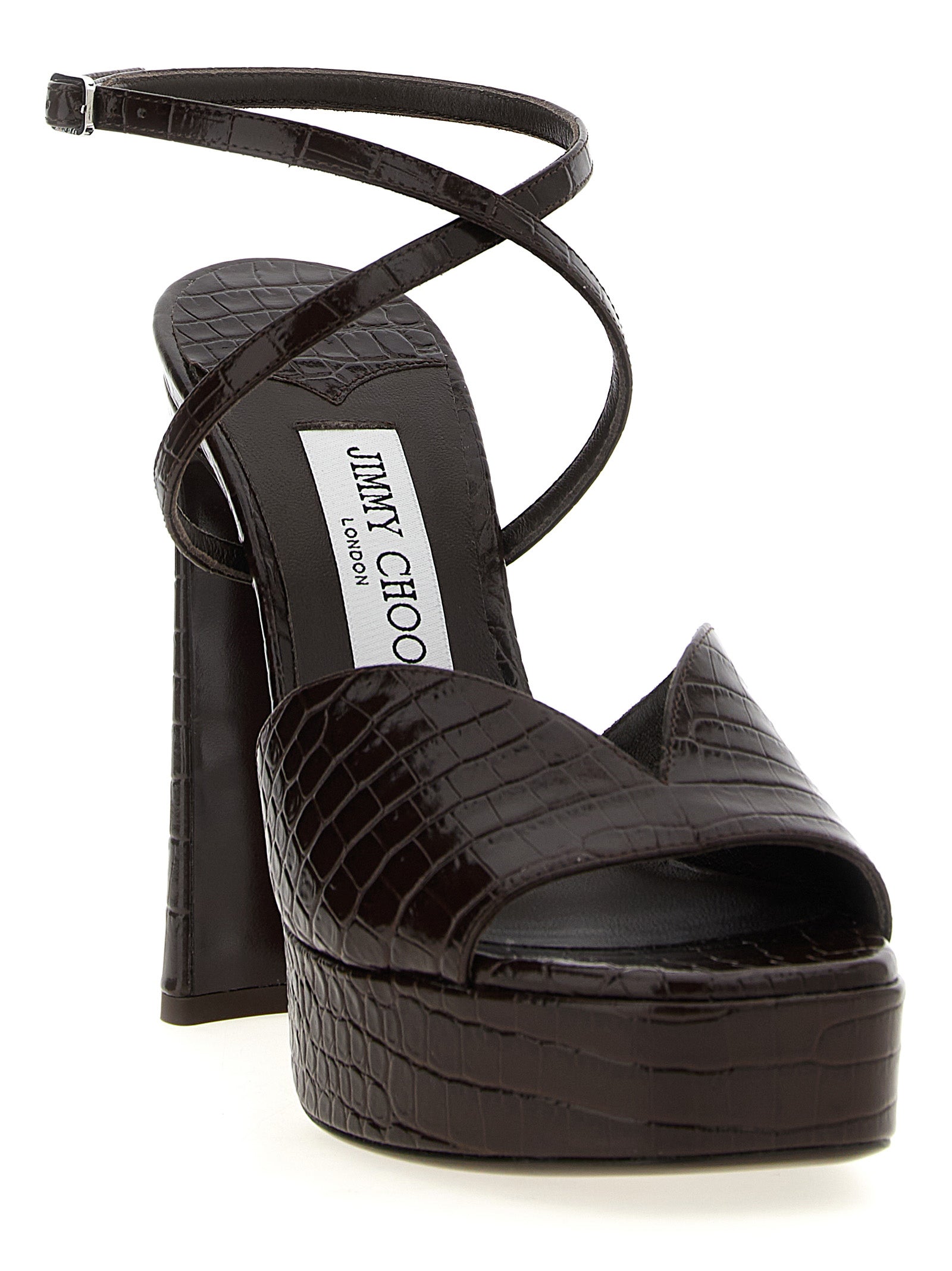 Jimmy Choo Brown Leather Stiletto Heel Sandals Jimmy Choo