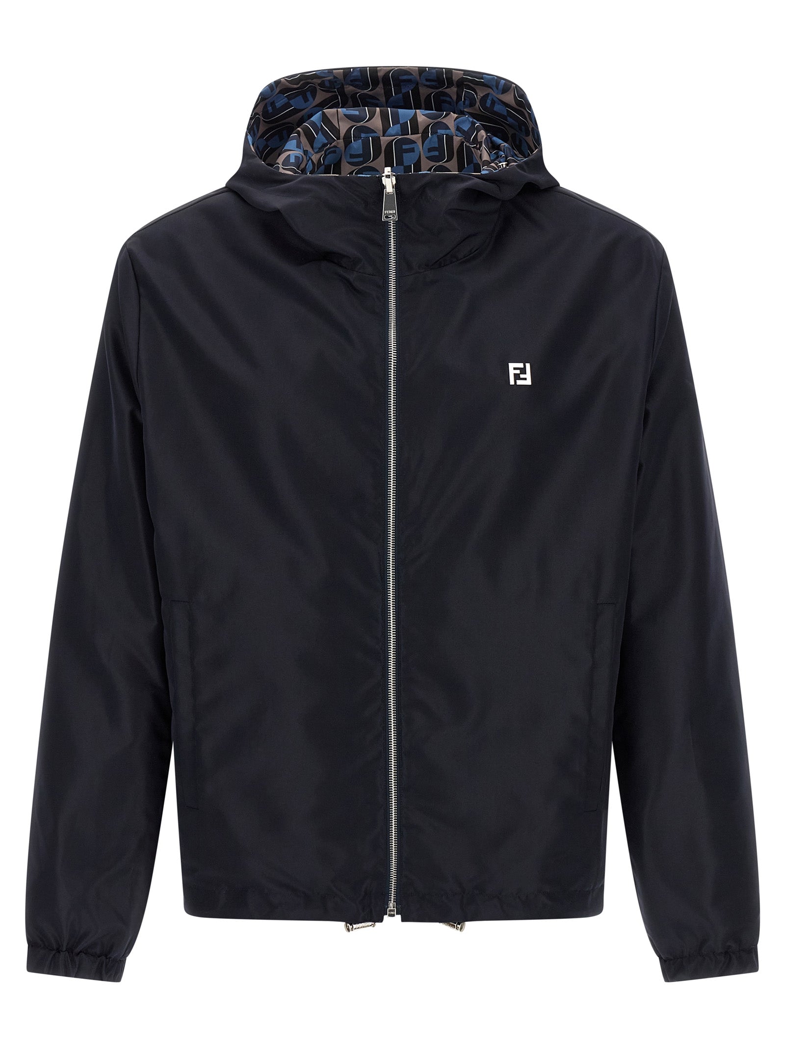 Fendi Blue Polyester Shell Jacket Fendi