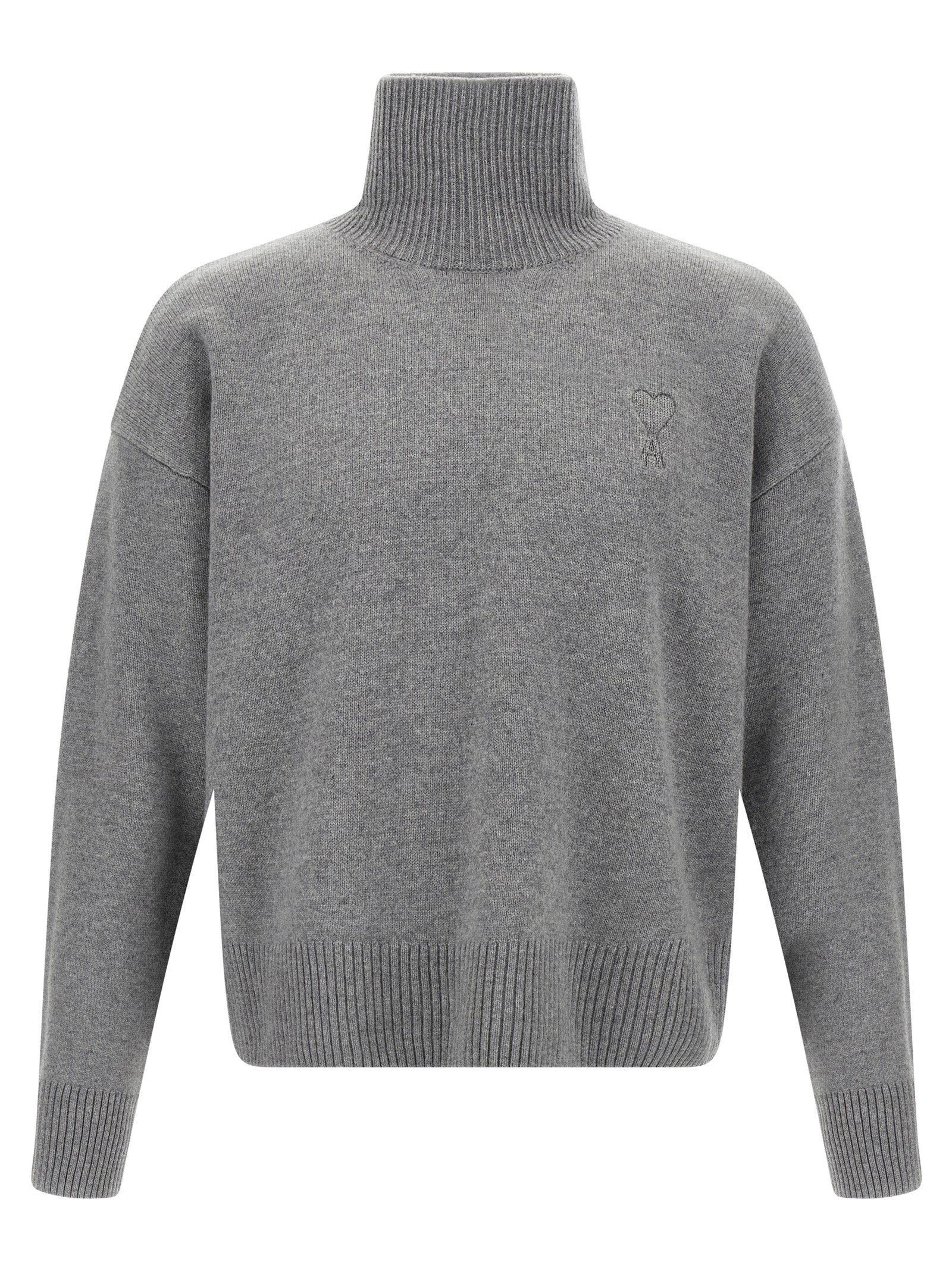 Ami Paris Gray Wool Cardigan Ami Paris