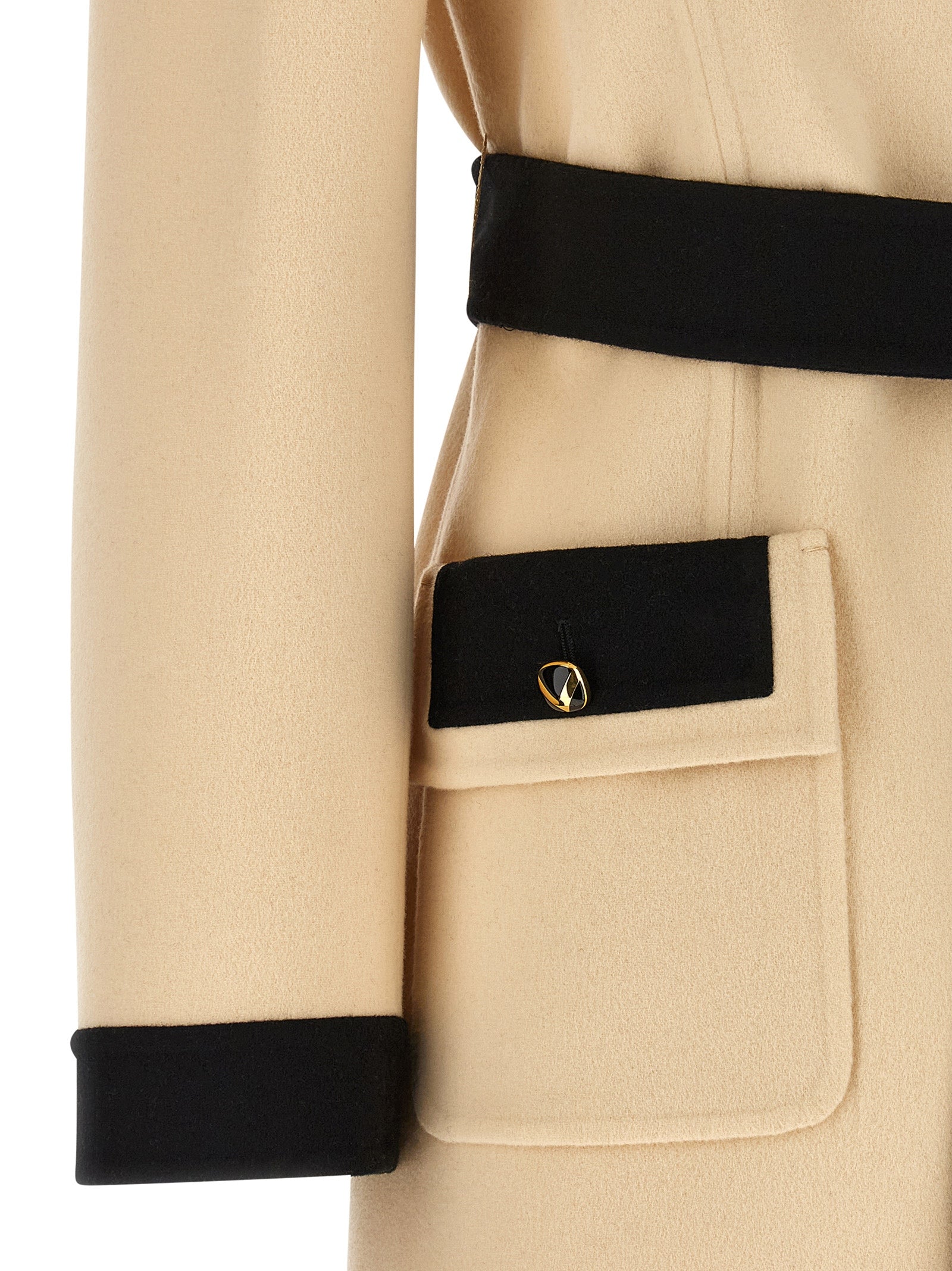 Valentino Garavani Bicolor Virgin Wool Coat Valentino Garavani
