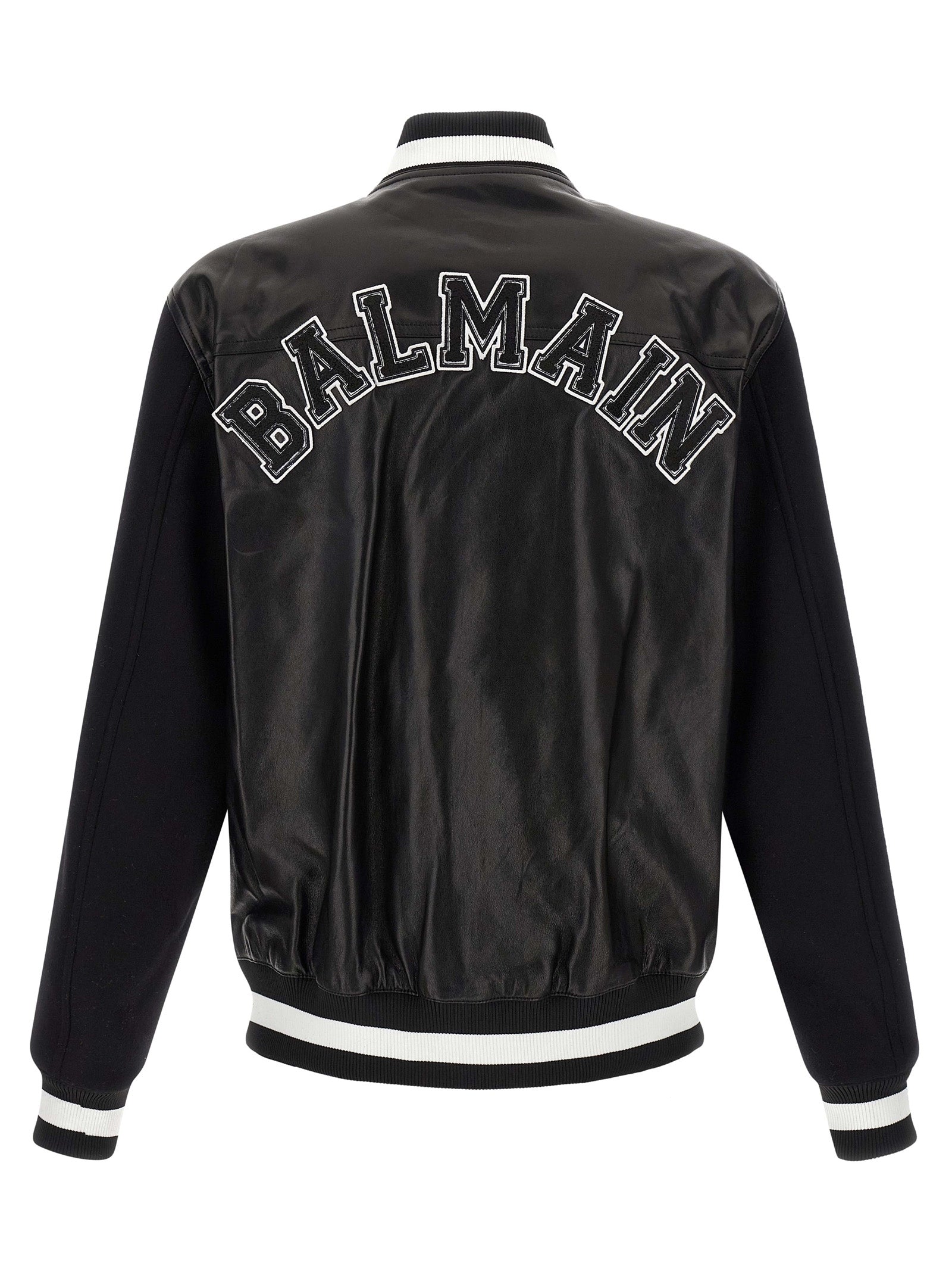 Balmain Bicolor Lamb Leather Leather Jacket Balmain