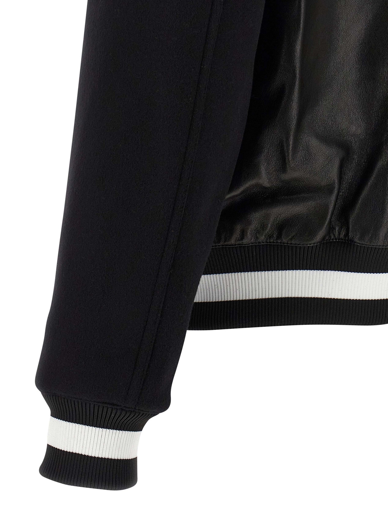 Balmain Bicolor Lamb Leather Leather Jacket Balmain