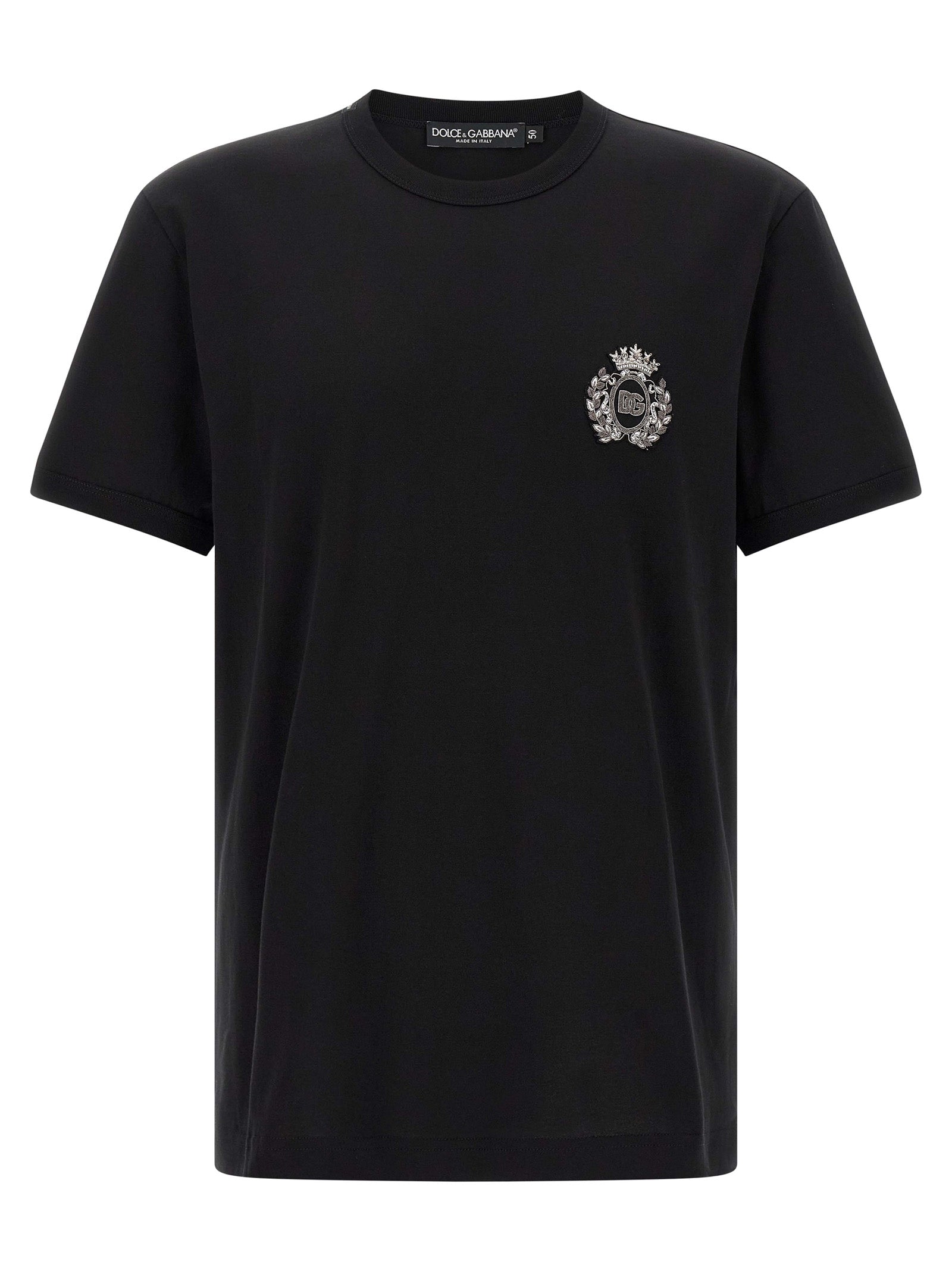Dolce & Gabbana Black Cotton T-Shirt Dolce & Gabbana