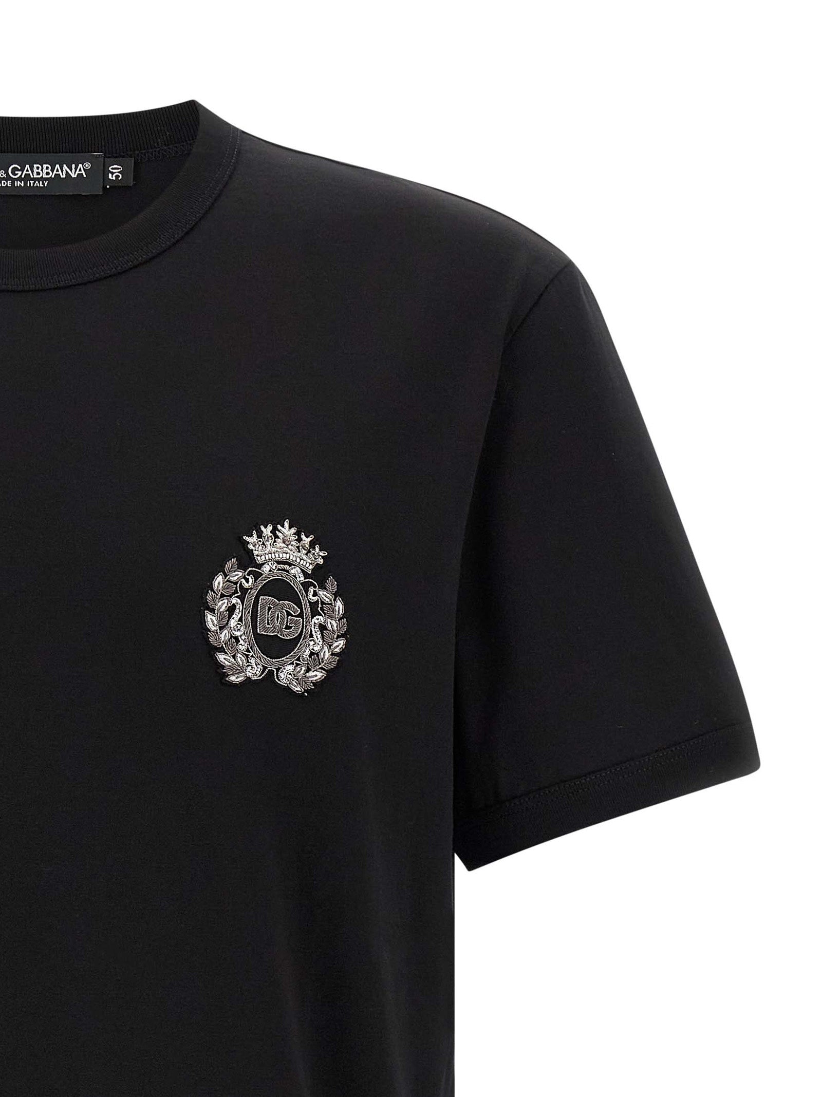 Dolce & Gabbana Black Cotton T-Shirt Dolce & Gabbana