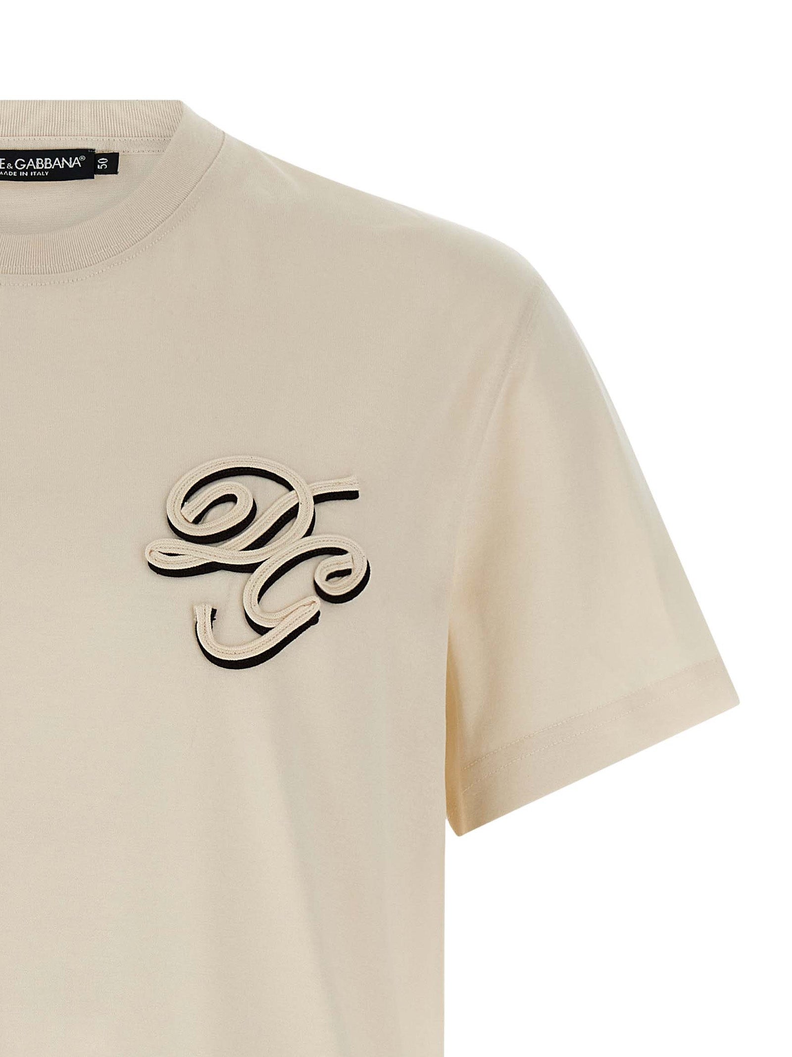 Dolce & Gabbana Beige Cotton T-Shirt Dolce & Gabbana