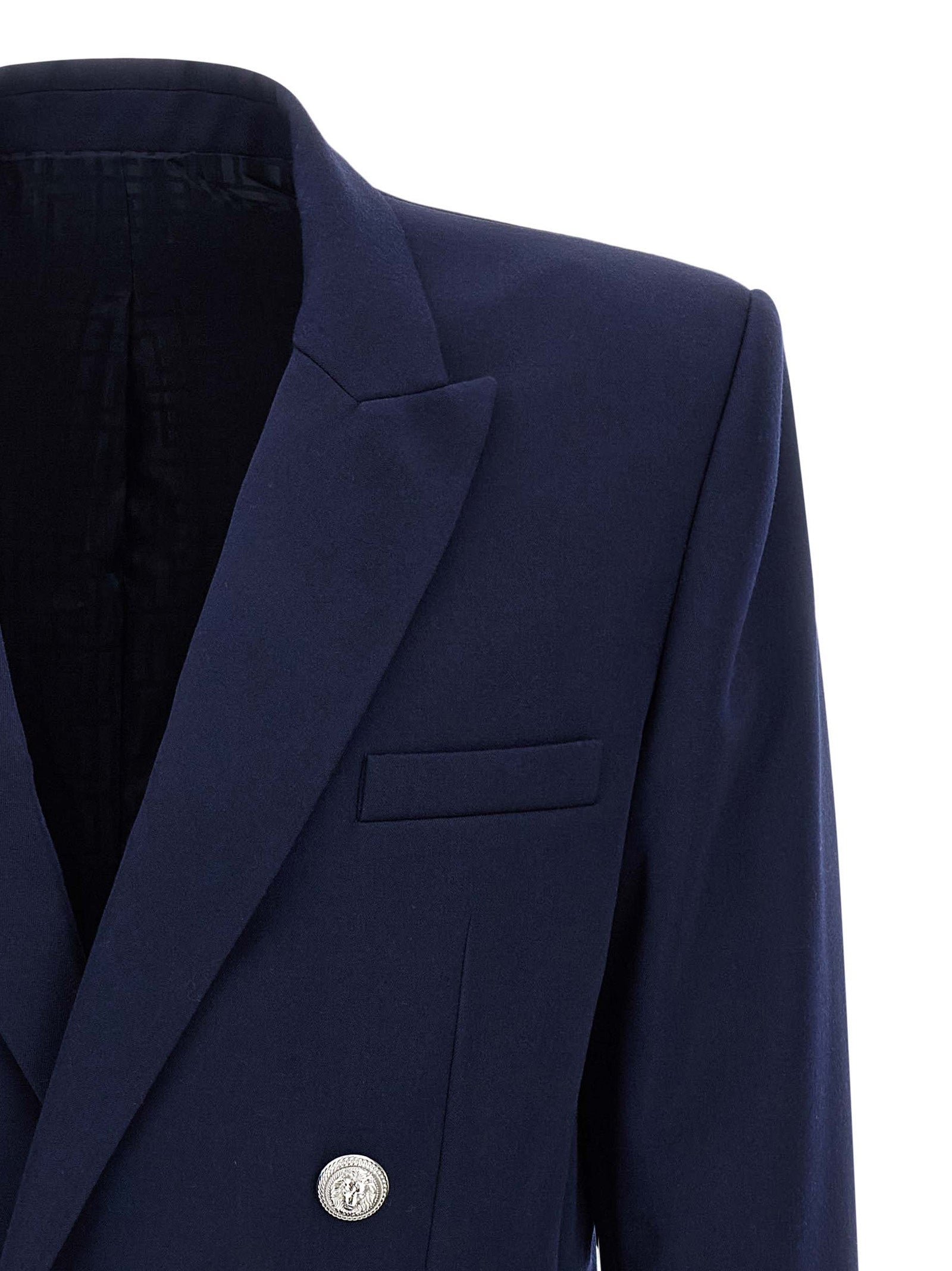 Balmain Blue Virgin Wool Blazer Balmain