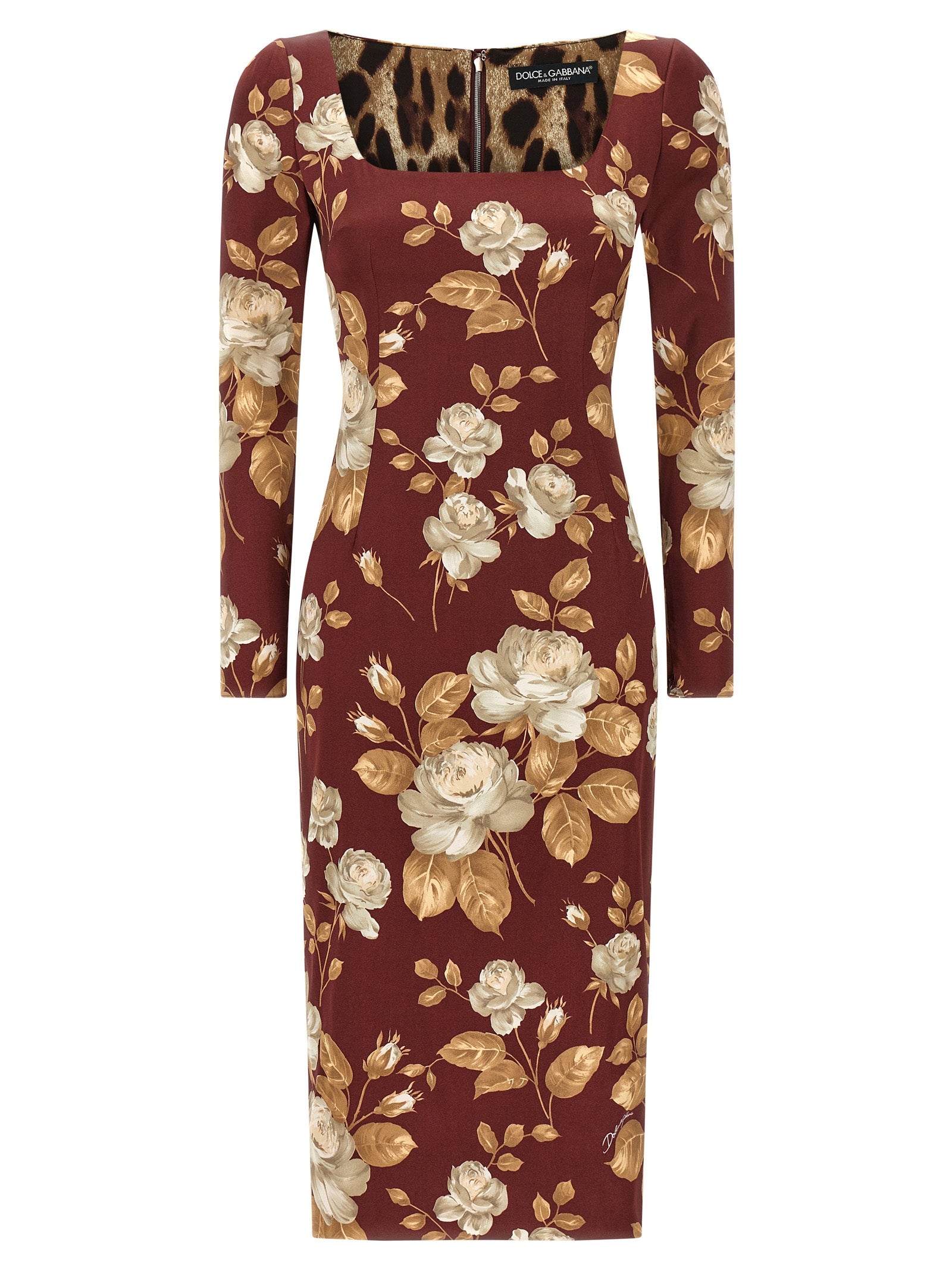 Dolce & Gabbana Multicolor Elastane Midi Dress Dolce & Gabbana