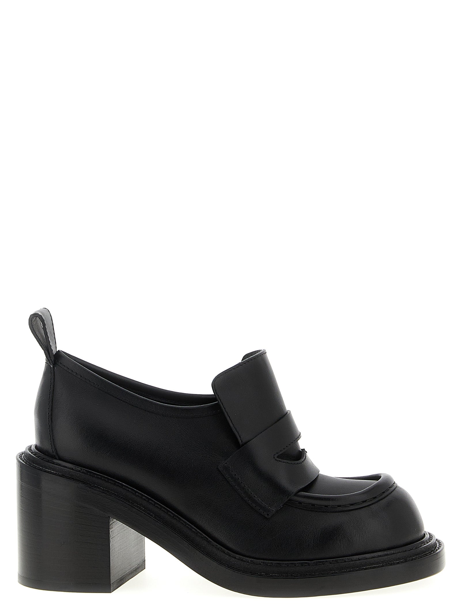 Moschino Black Leather Platform Loafers Moschino