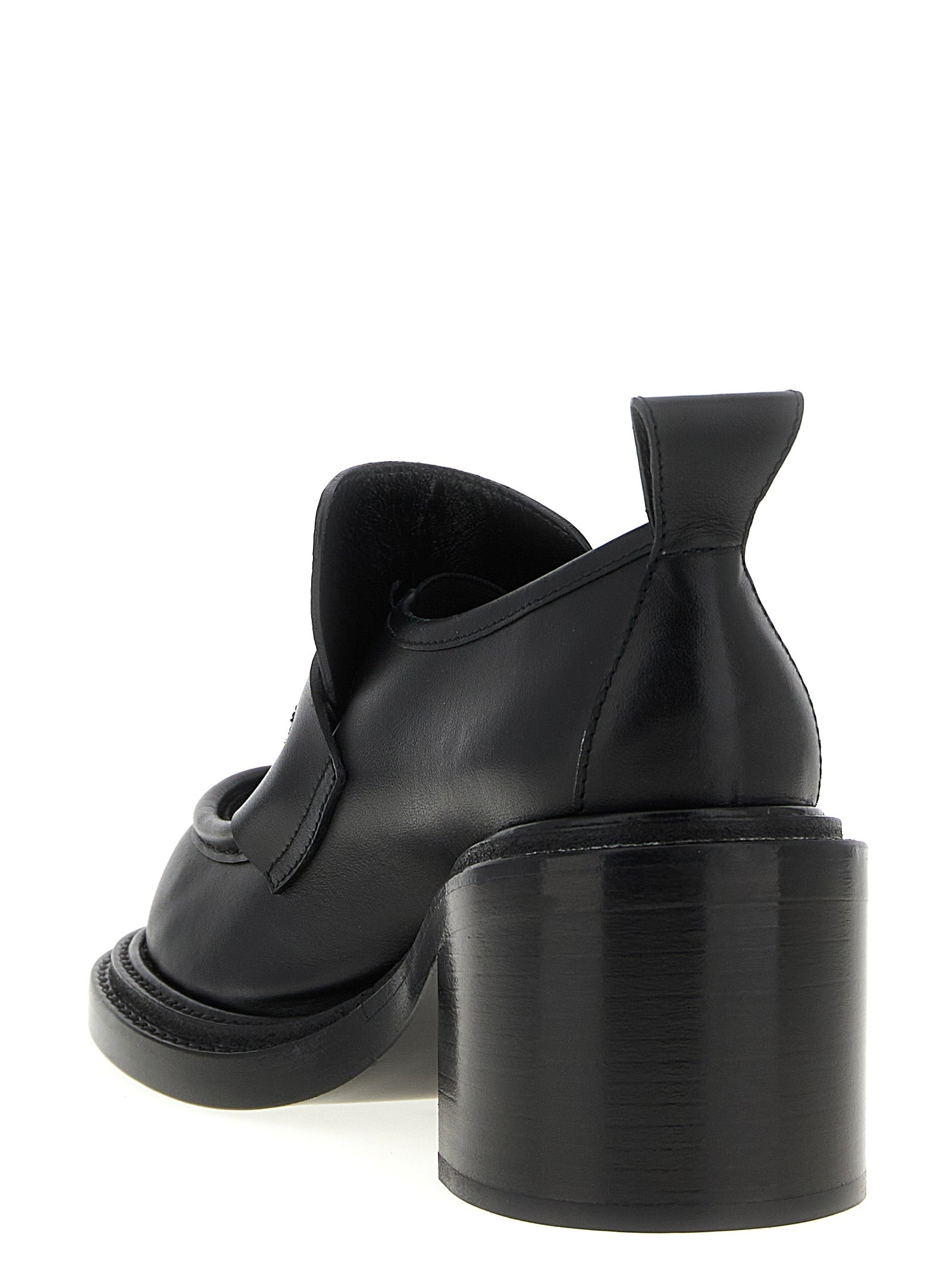 Moschino Black Leather Platform Loafers Moschino