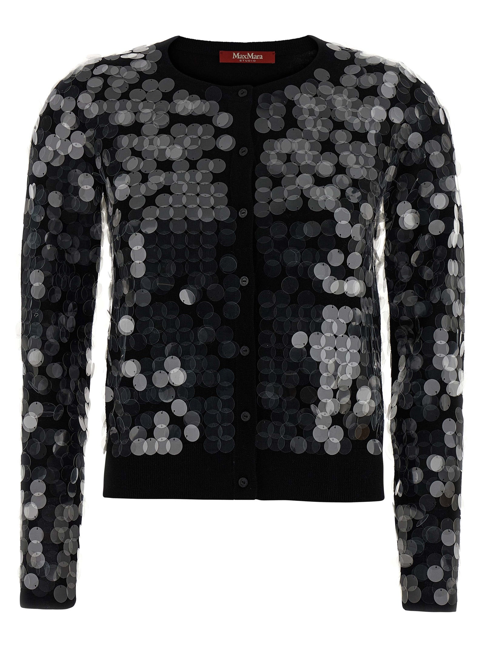 Max Mara Black Virgin Wool Cardigan Max Mara