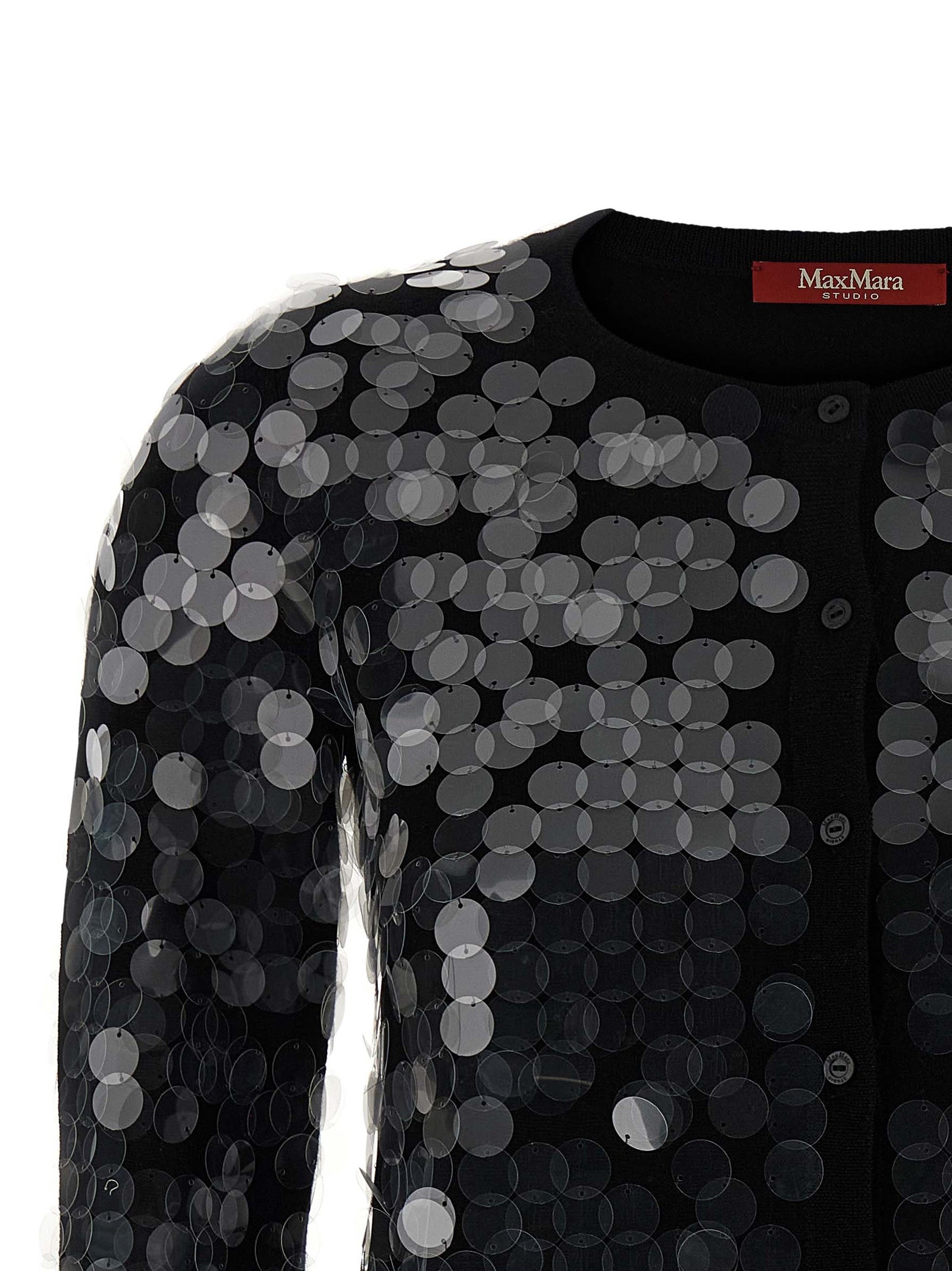Max Mara Black Virgin Wool Cardigan Max Mara
