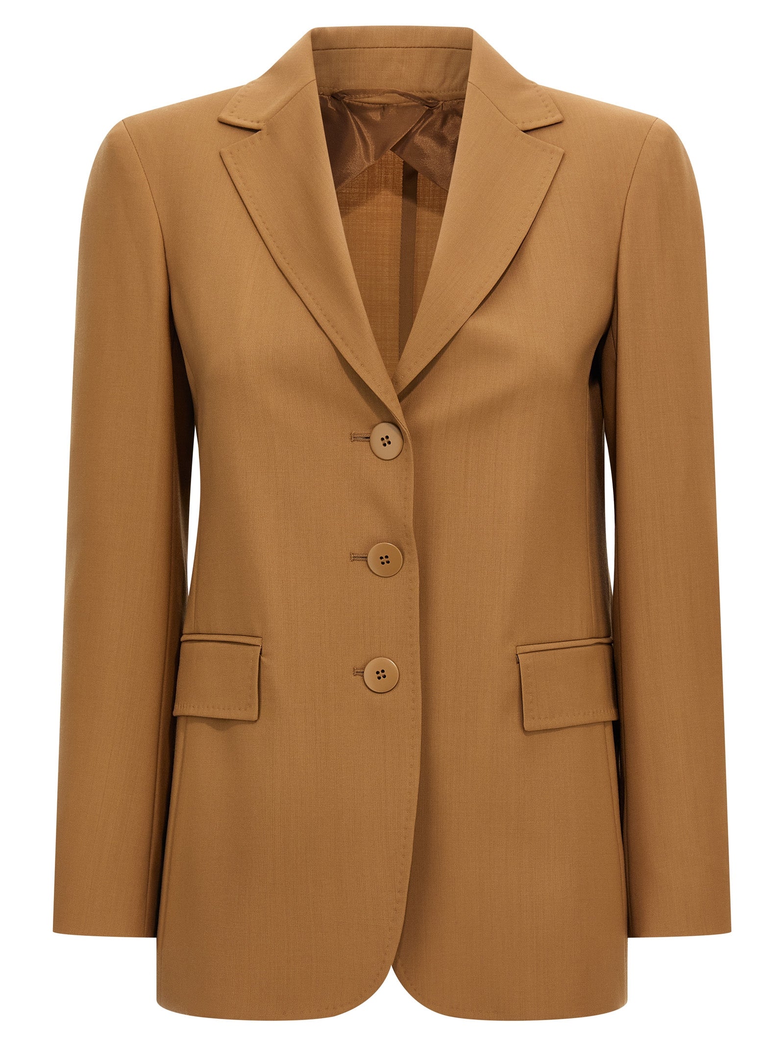 Max Mara Brown Virgin Wool Blazer Max Mara