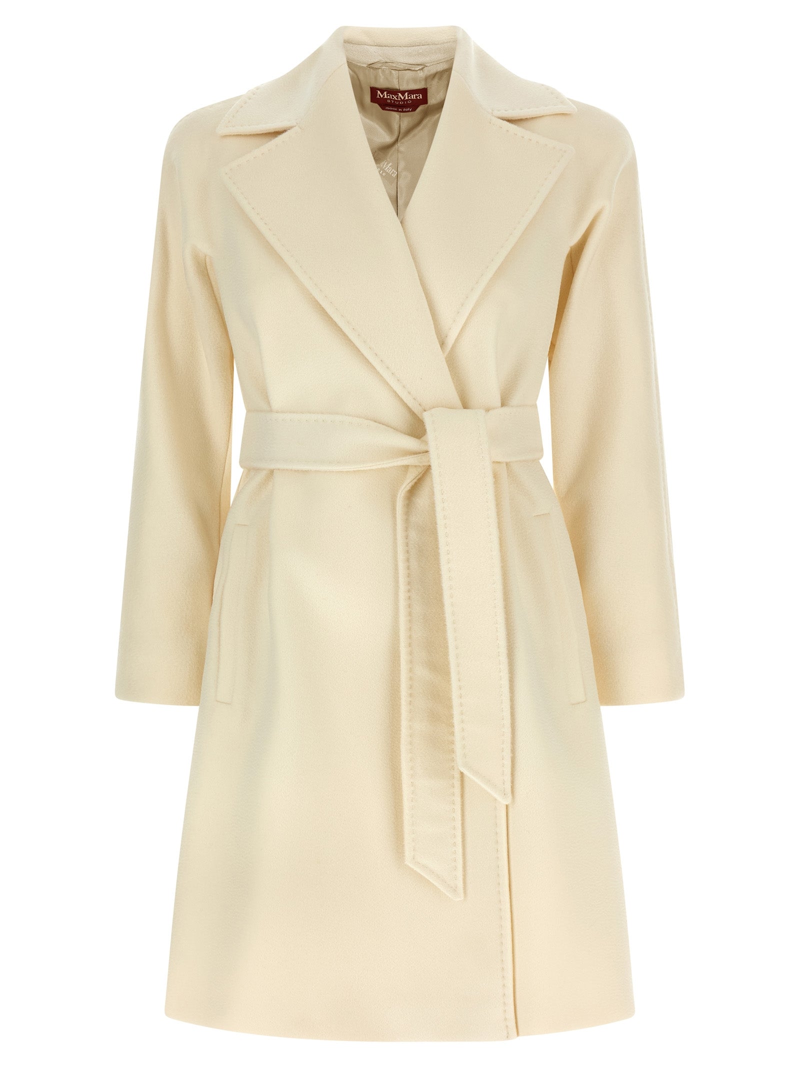 Max Mara White Virgin Wool Coat Max Mara