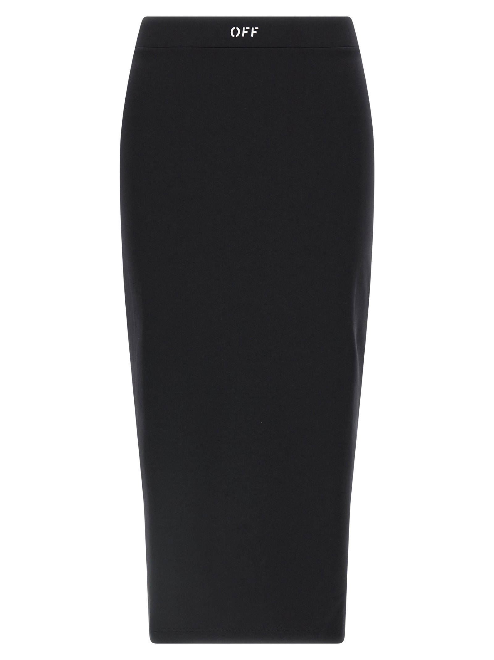 Off-White Black Polyamide Midi Skirt Off-White