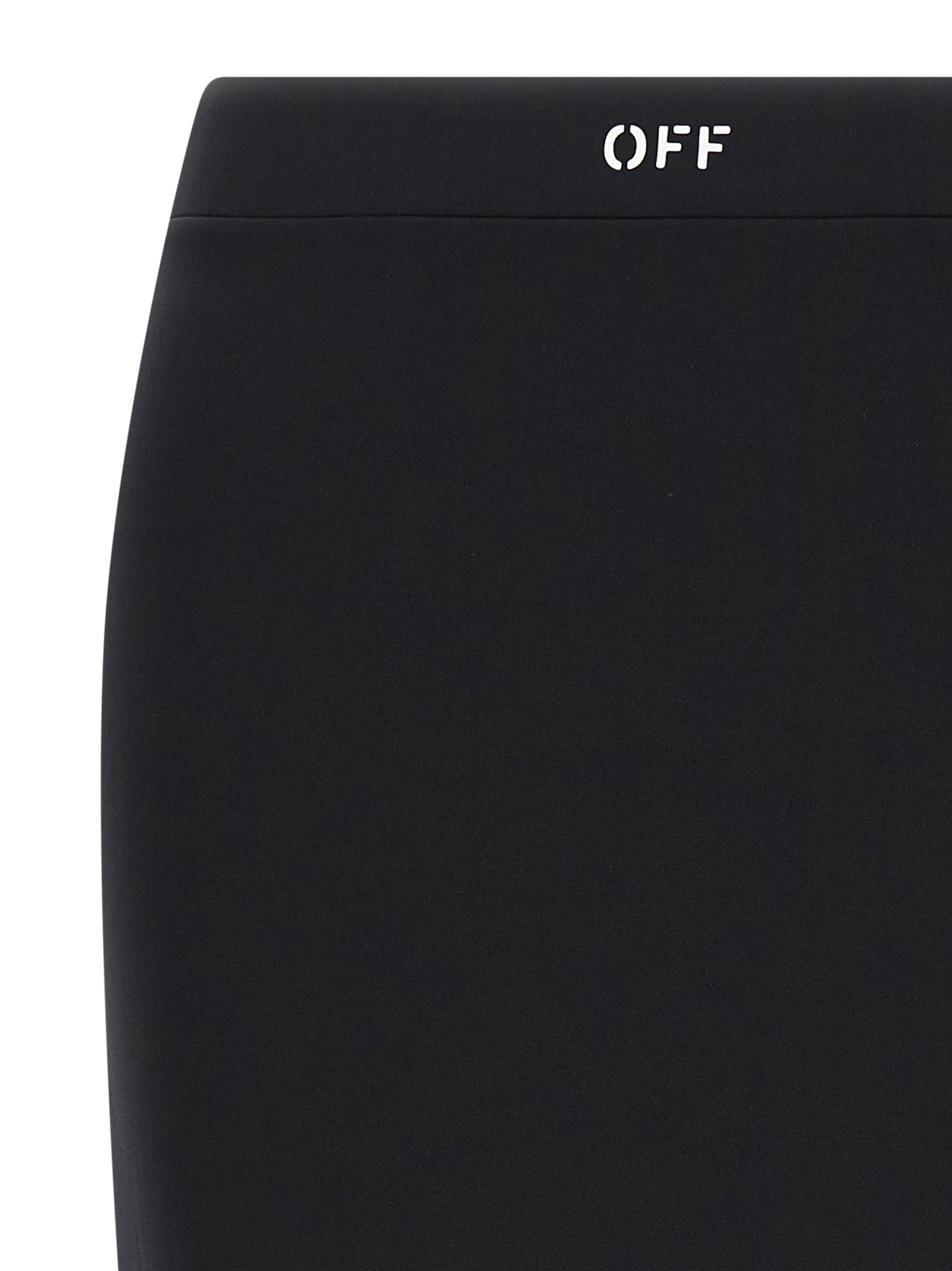 Off-White Black Polyamide Midi Skirt Off-White