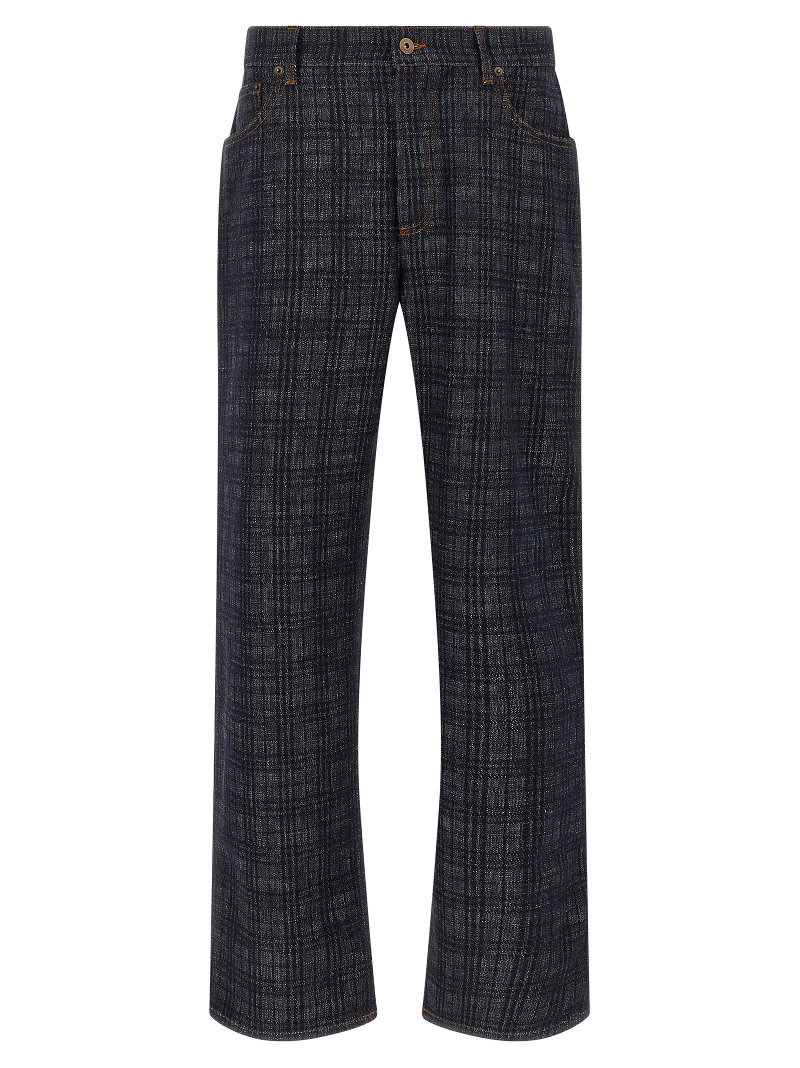Burberry Blue Cotton Straight-Leg Jeans Burberry
