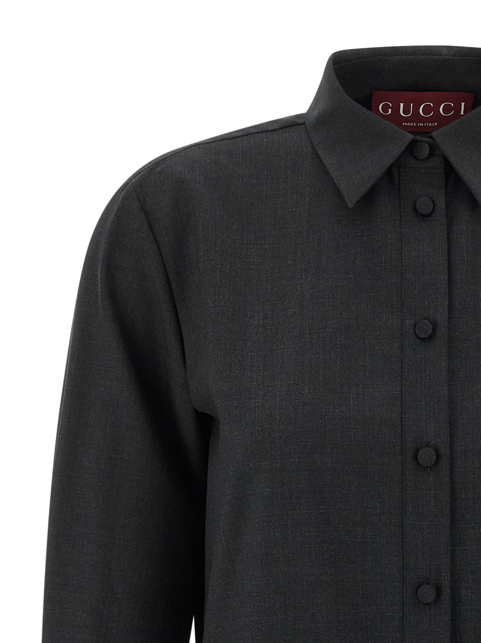 Gucci Gray Wool Short Dress Gucci