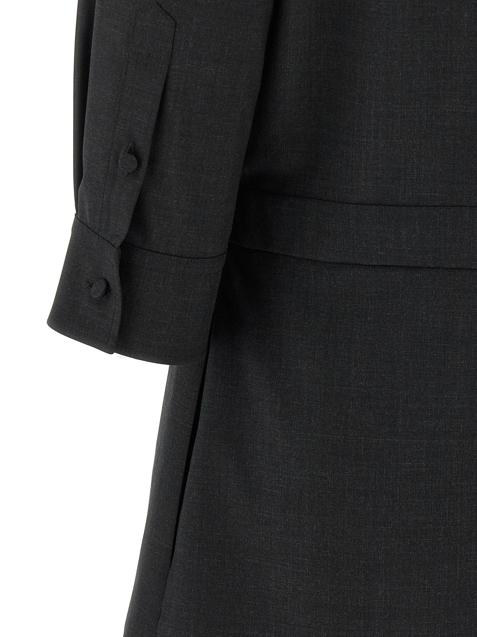 Gucci Gray Wool Short Dress Gucci