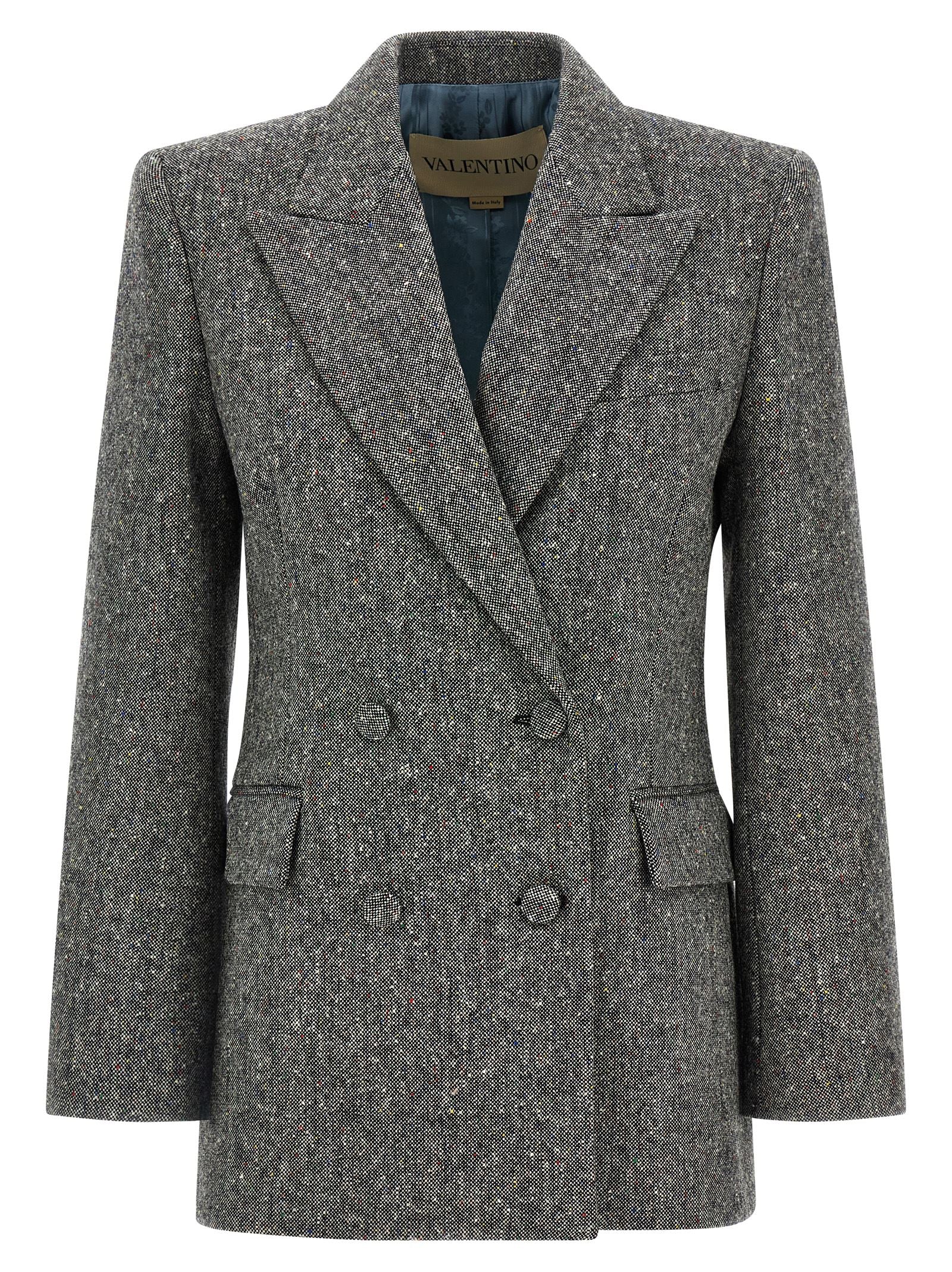 Valentino Garavani Gray Virgin Wool Blazer Valentino Garavani