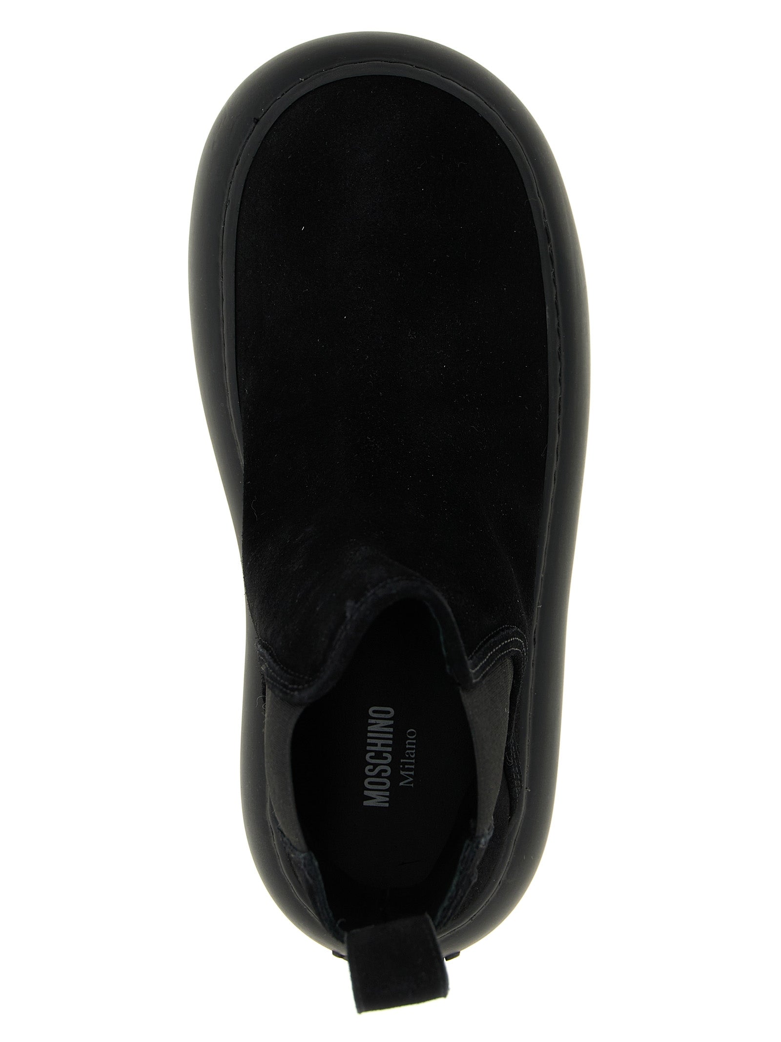 Moschino Black Calfskin Chelsea Boots Moschino