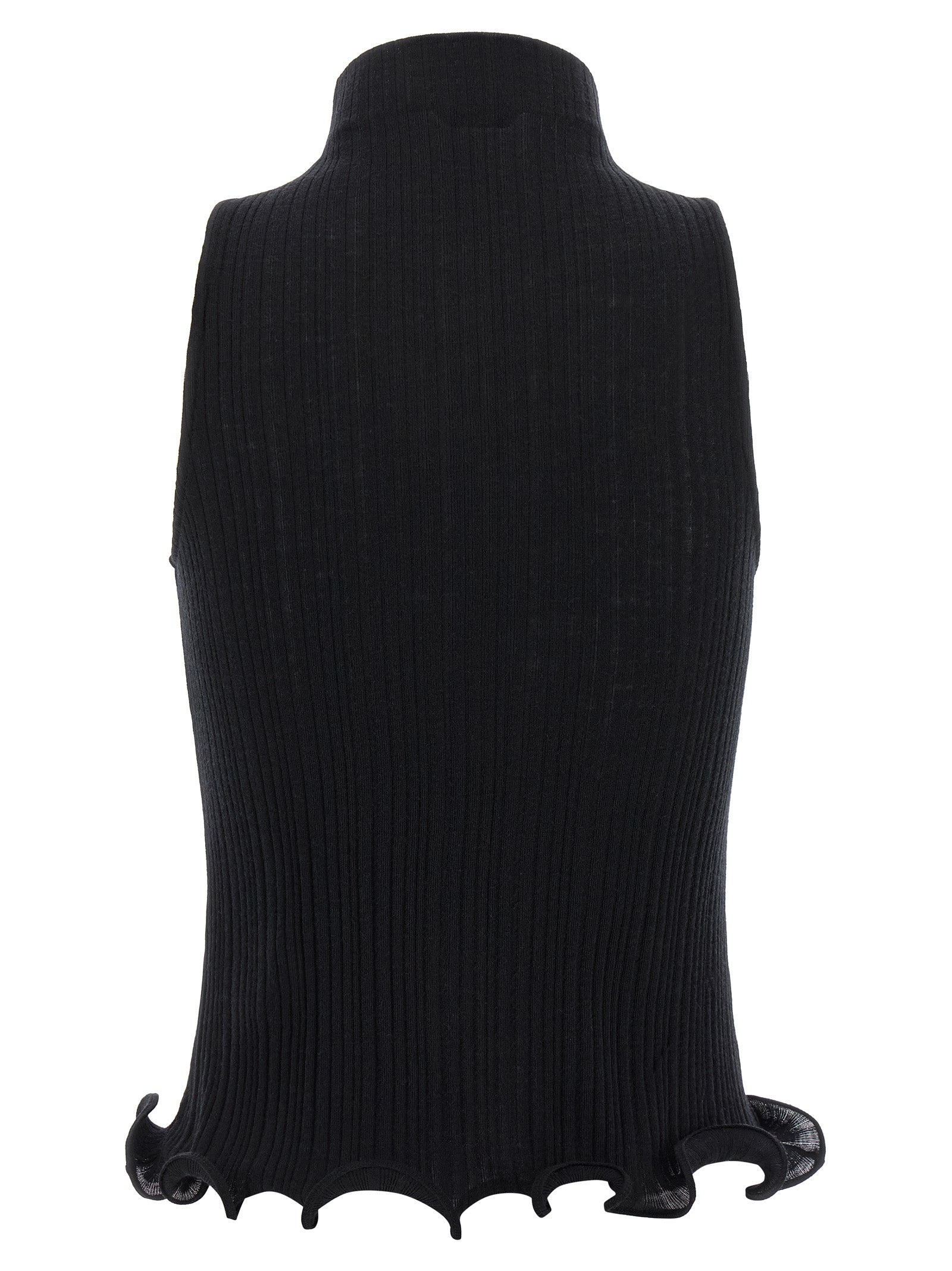 Fendi Black Polyester Sleeveles T-Shirt Fendi