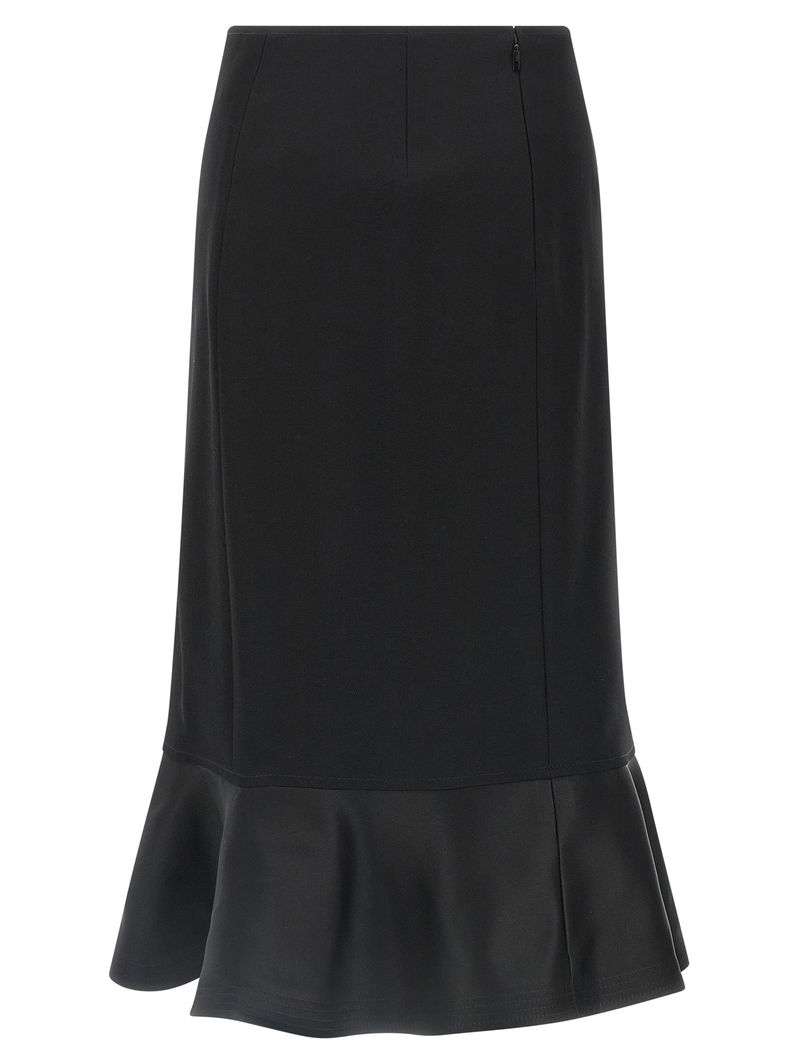 Fendi Black Virgin Wool Midi Skirt Fendi
