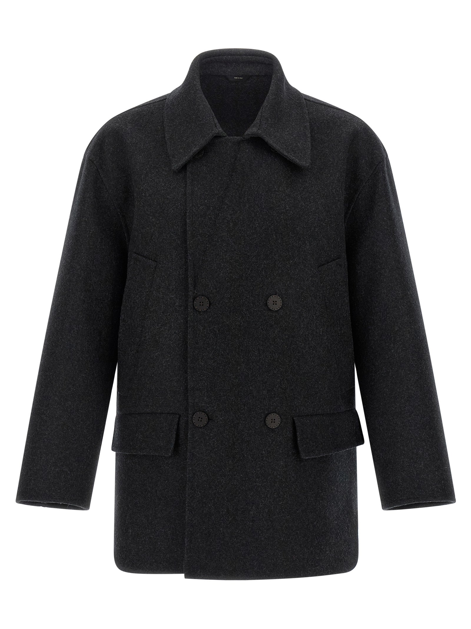 Fendi Gray Virgin Wool Coat Fendi