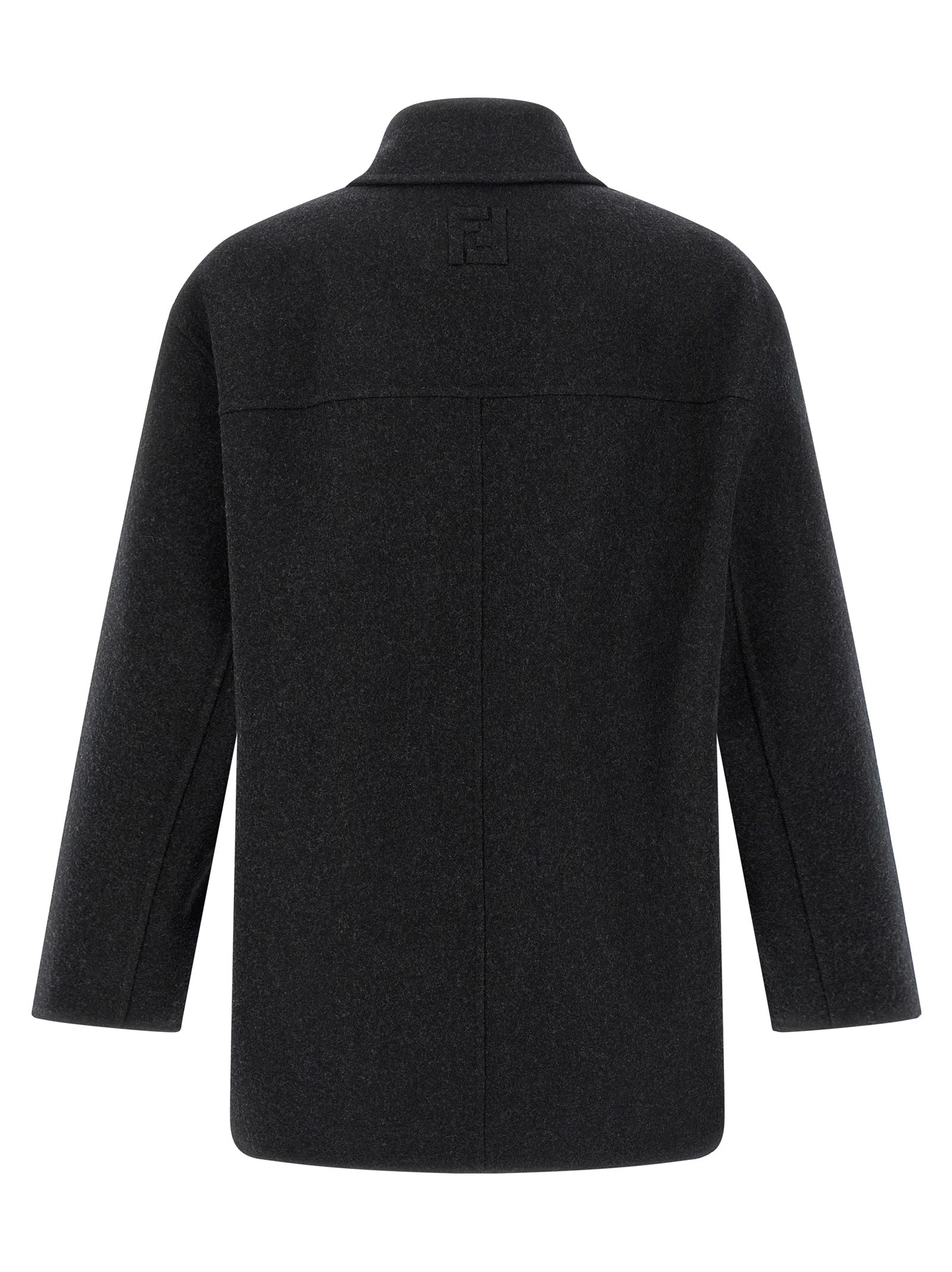 Fendi Gray Virgin Wool Coat Fendi