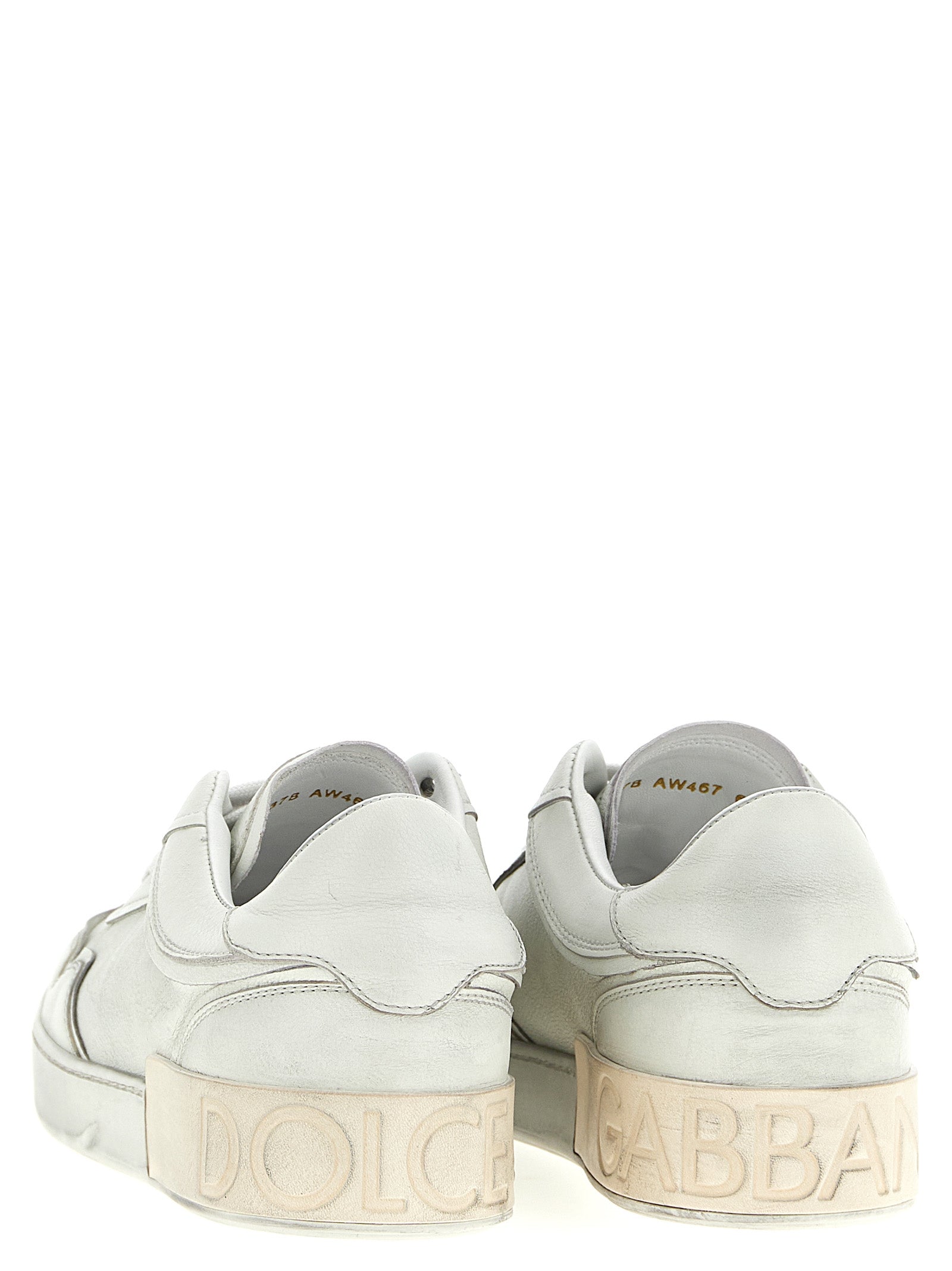 Dolce & Gabbana White Lamb Leather Low Top Sneakers Dolce & Gabbana