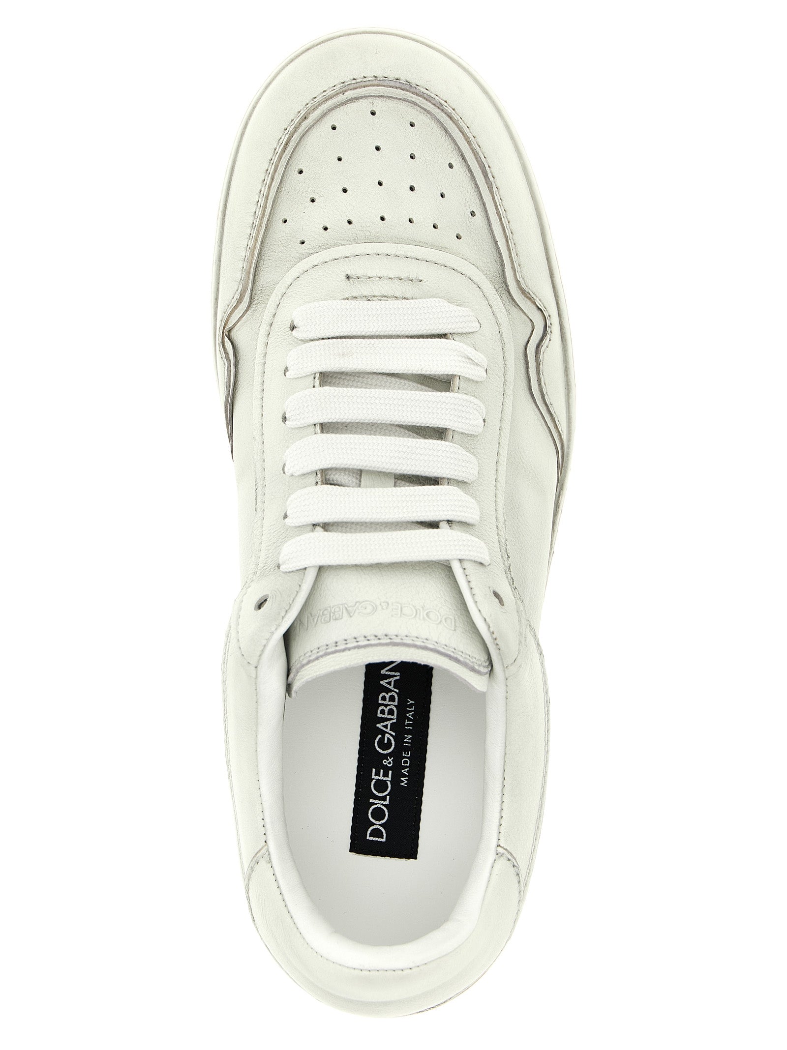 Dolce & Gabbana White Lamb Leather Low Top Sneakers Dolce & Gabbana