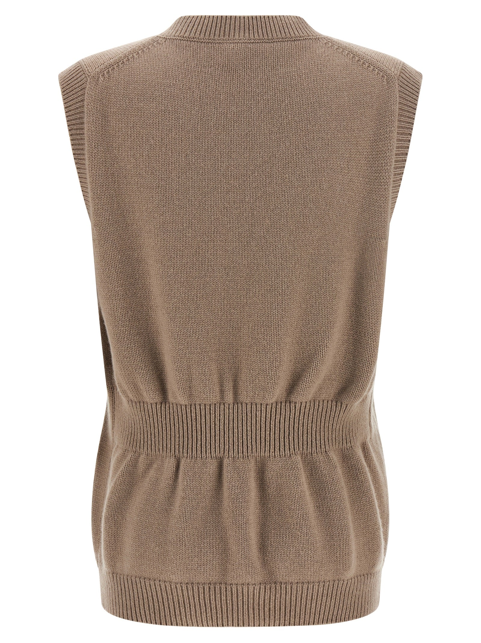 Fendi Beige Cashmere Sleeveless Jacket Fendi