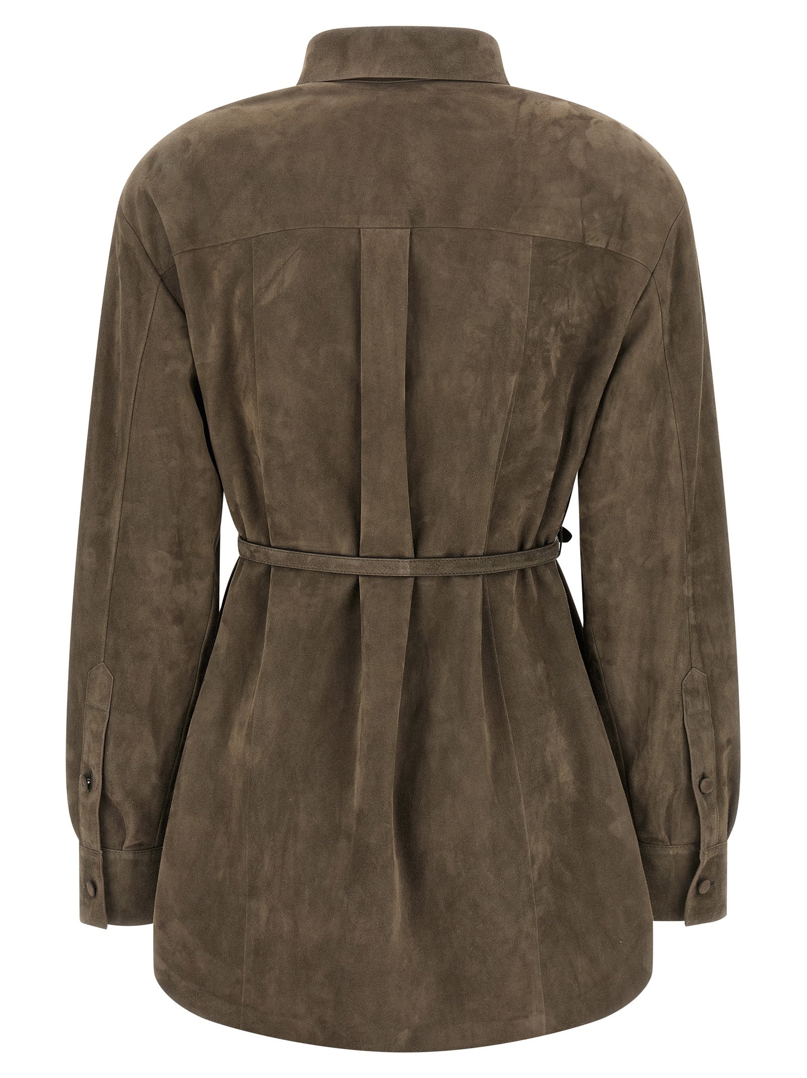Fendi Gray Lamb Leather Blouse Fendi