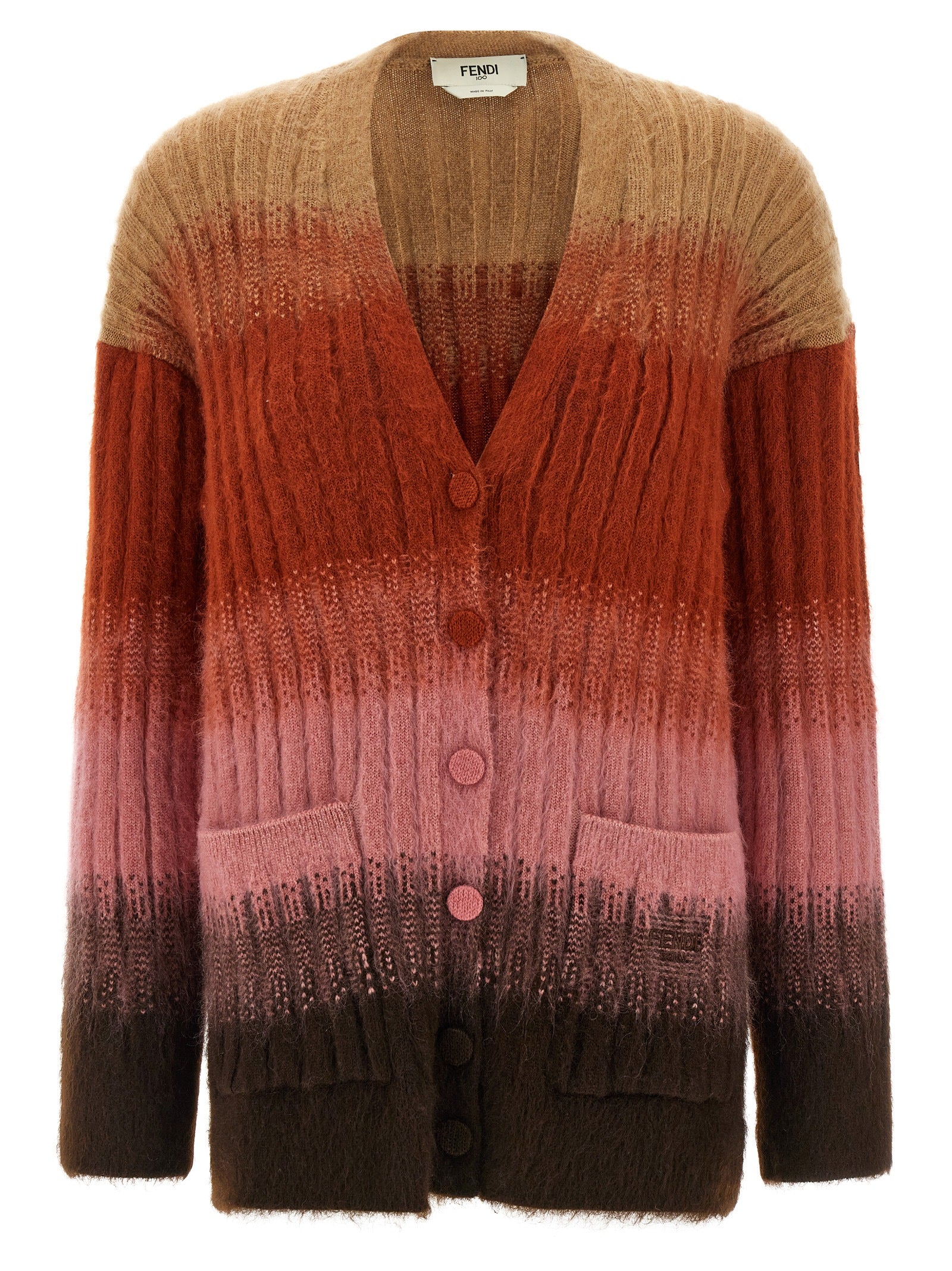 Fendi Multicolor Wool Cardigan Fendi