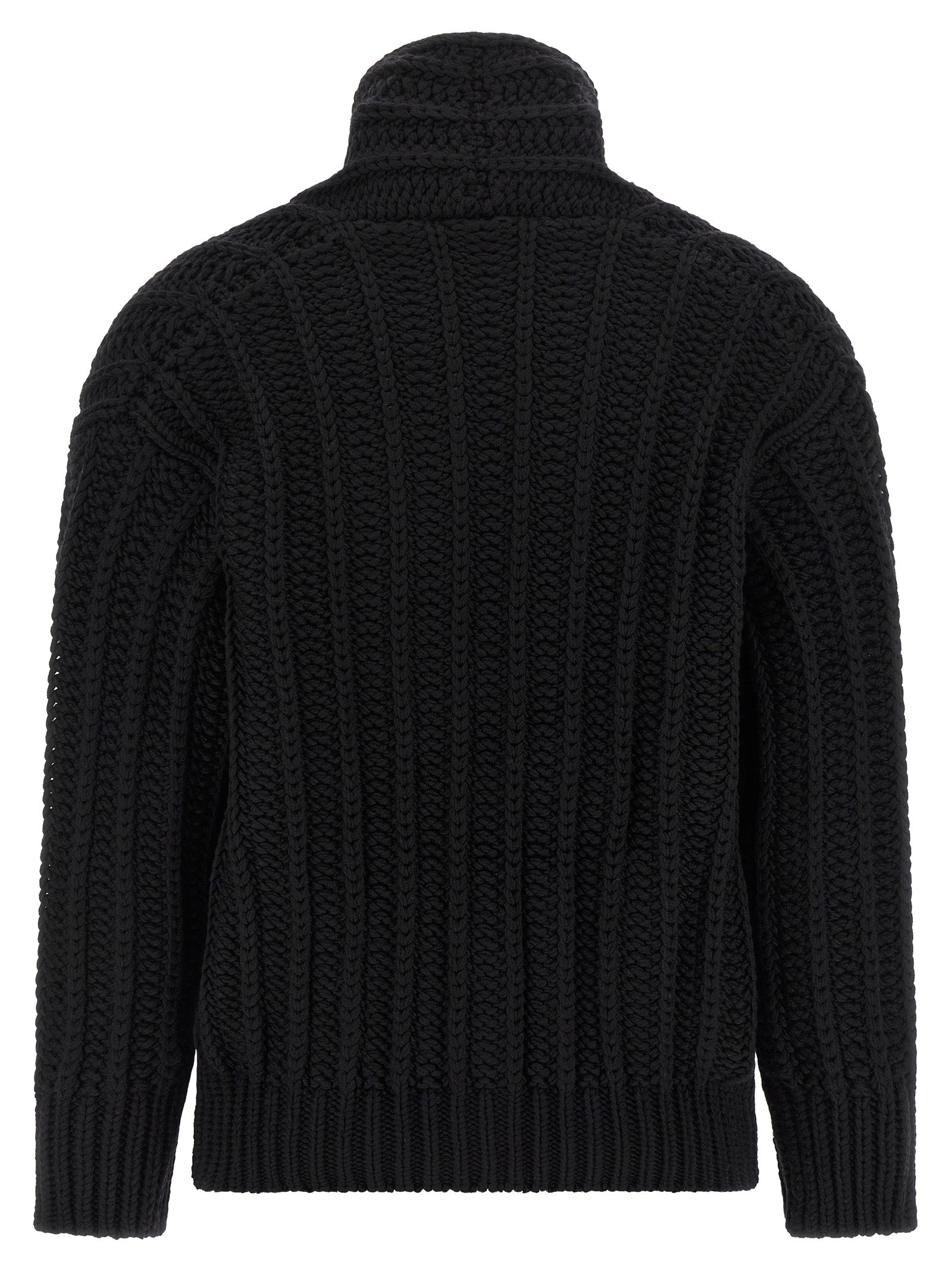 Dolce & Gabbana Black Virgin Wool Cardigan Dolce & Gabbana