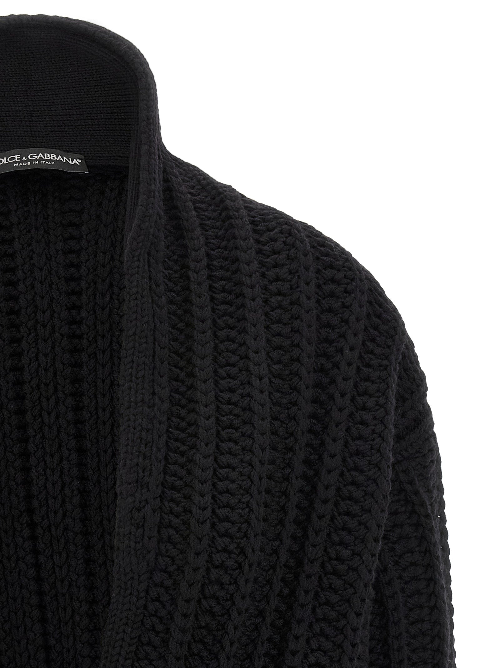 Dolce & Gabbana Black Virgin Wool Cardigan Dolce & Gabbana