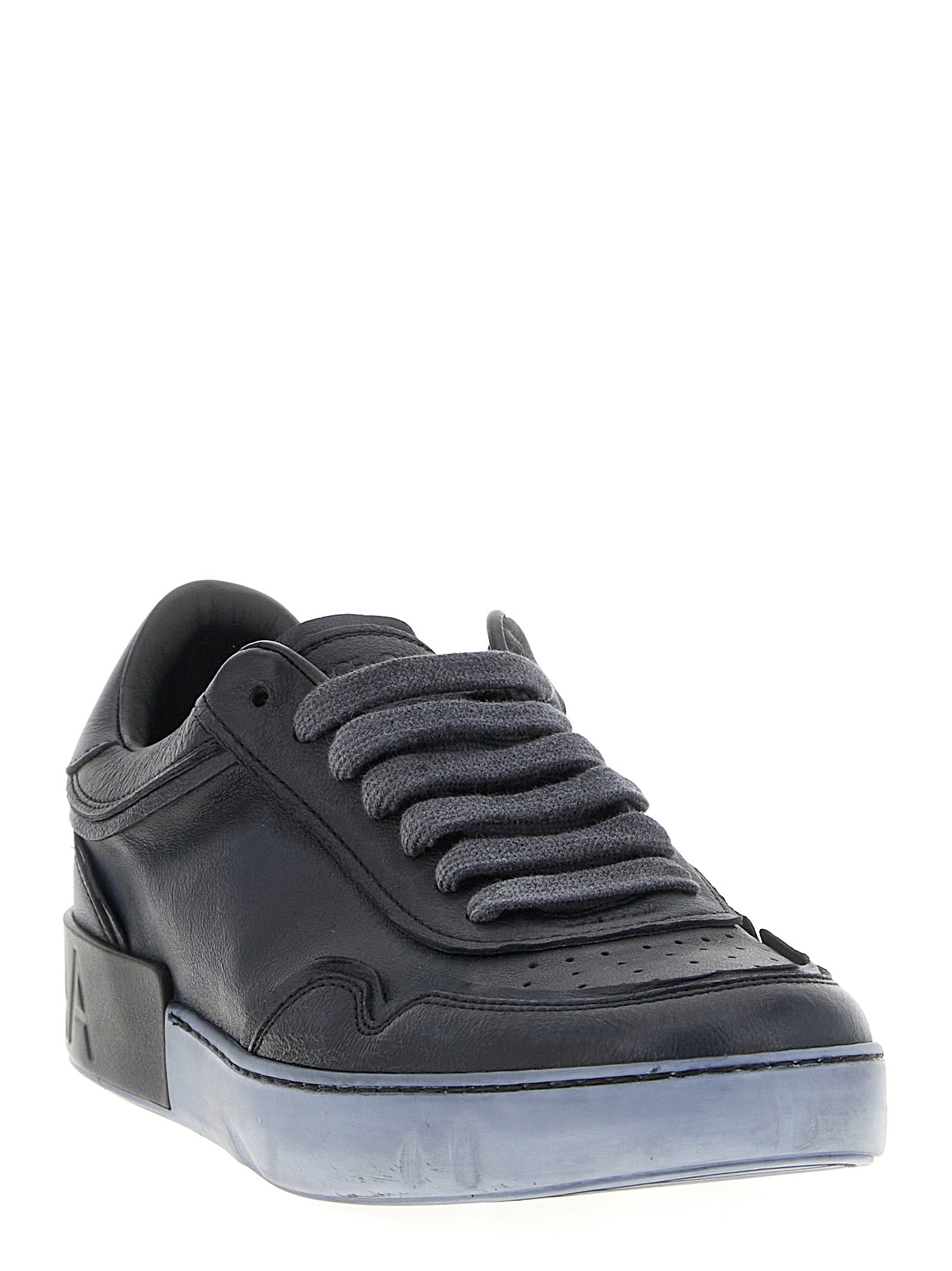 Dolce & Gabbana Black Lamb Leather Low Top Sneakers Dolce & Gabbana