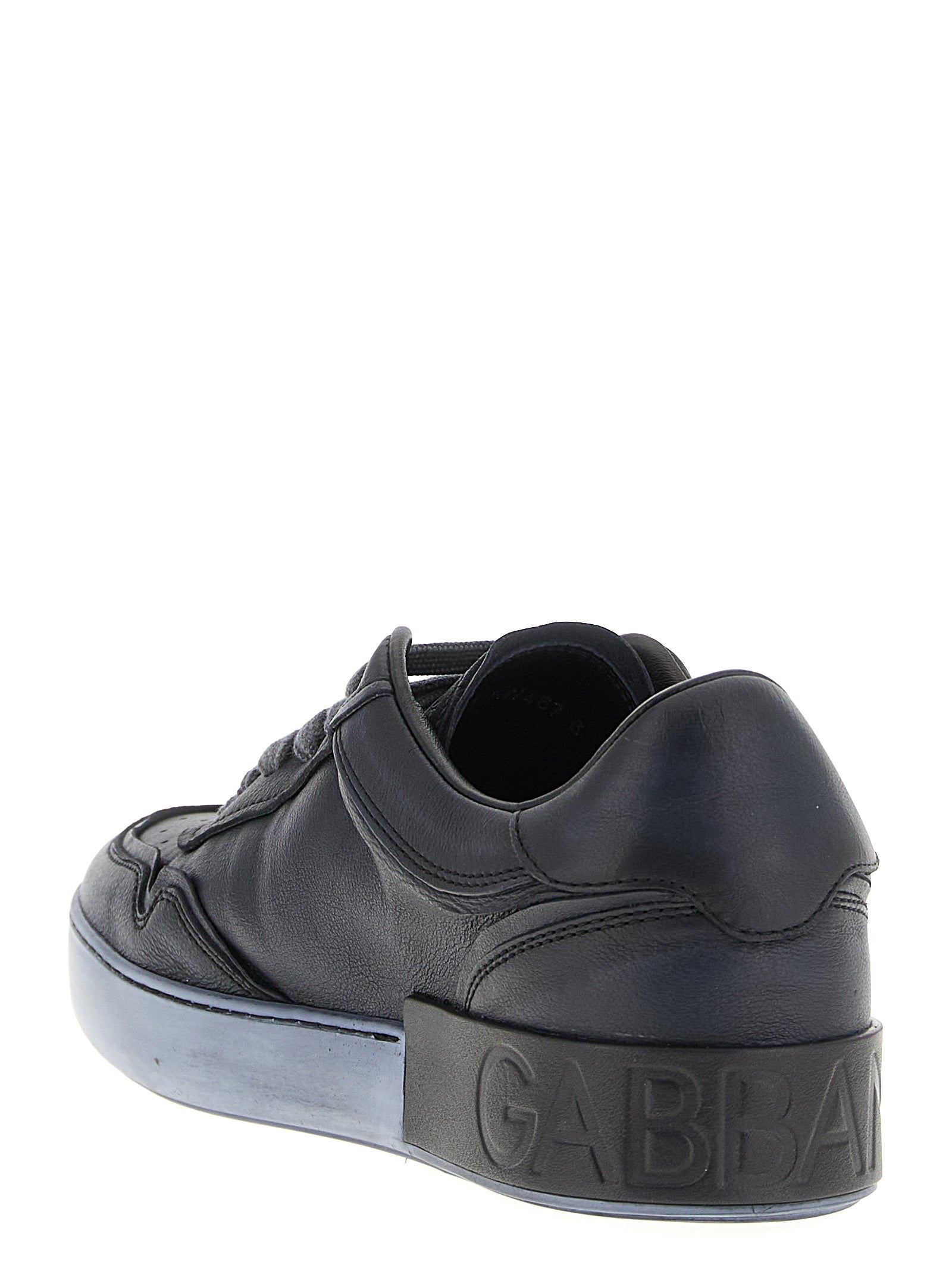 Dolce & Gabbana Black Lamb Leather Low Top Sneakers Dolce & Gabbana