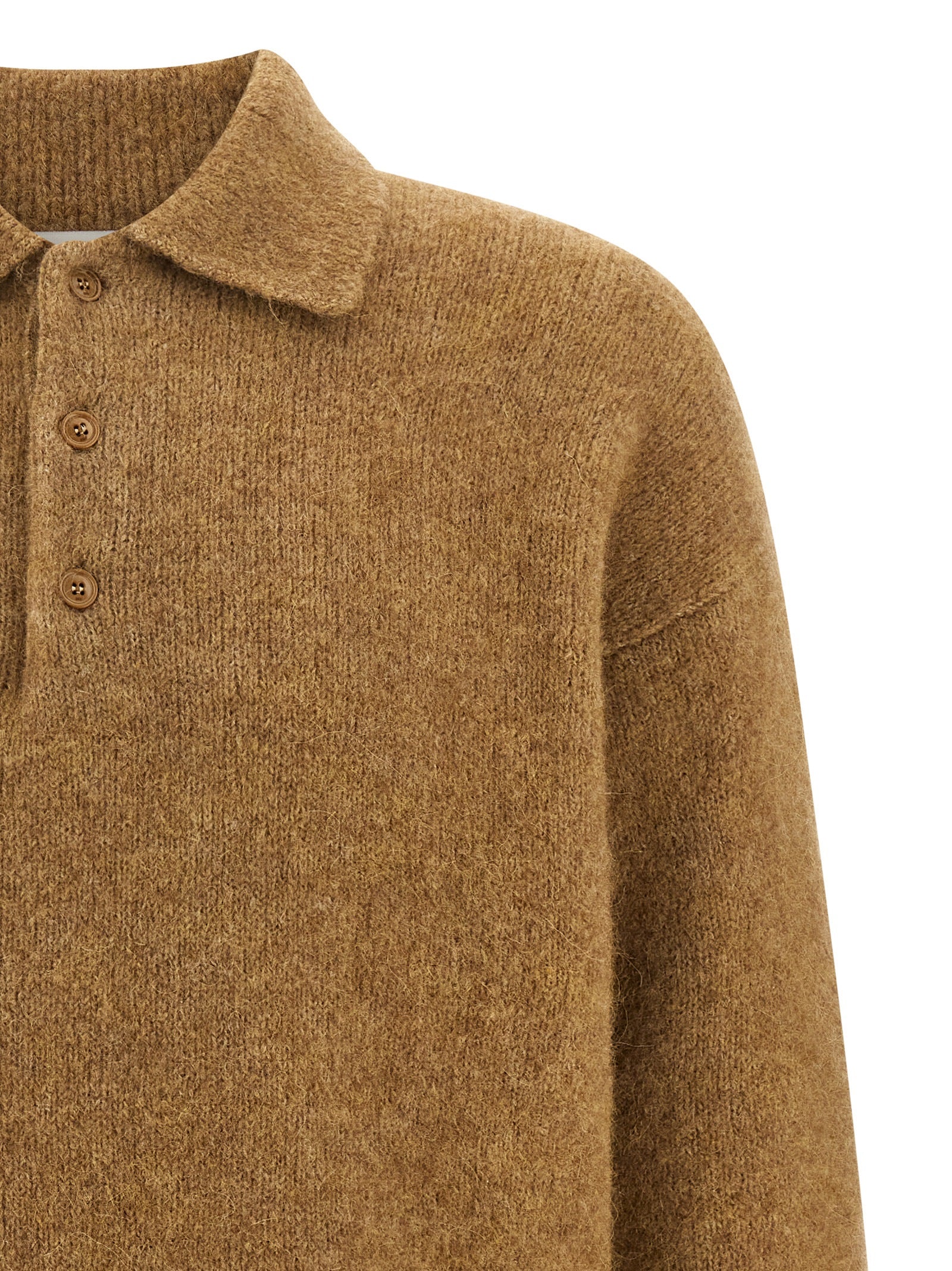Ami Paris Beige Alpaca Leather Polo Shirt Ami Paris