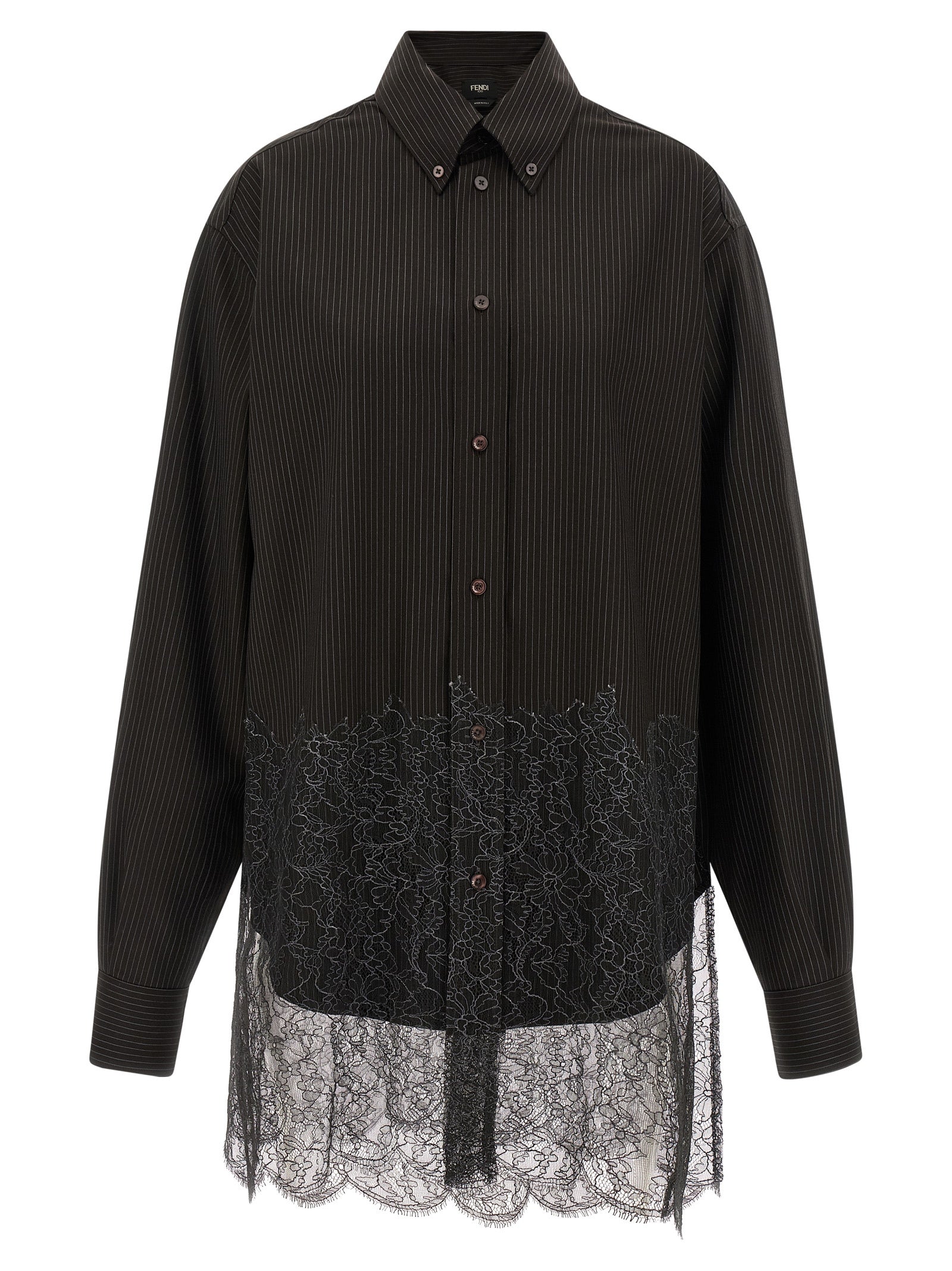 Fendi Brown Virgin Wool Blouse Fendi