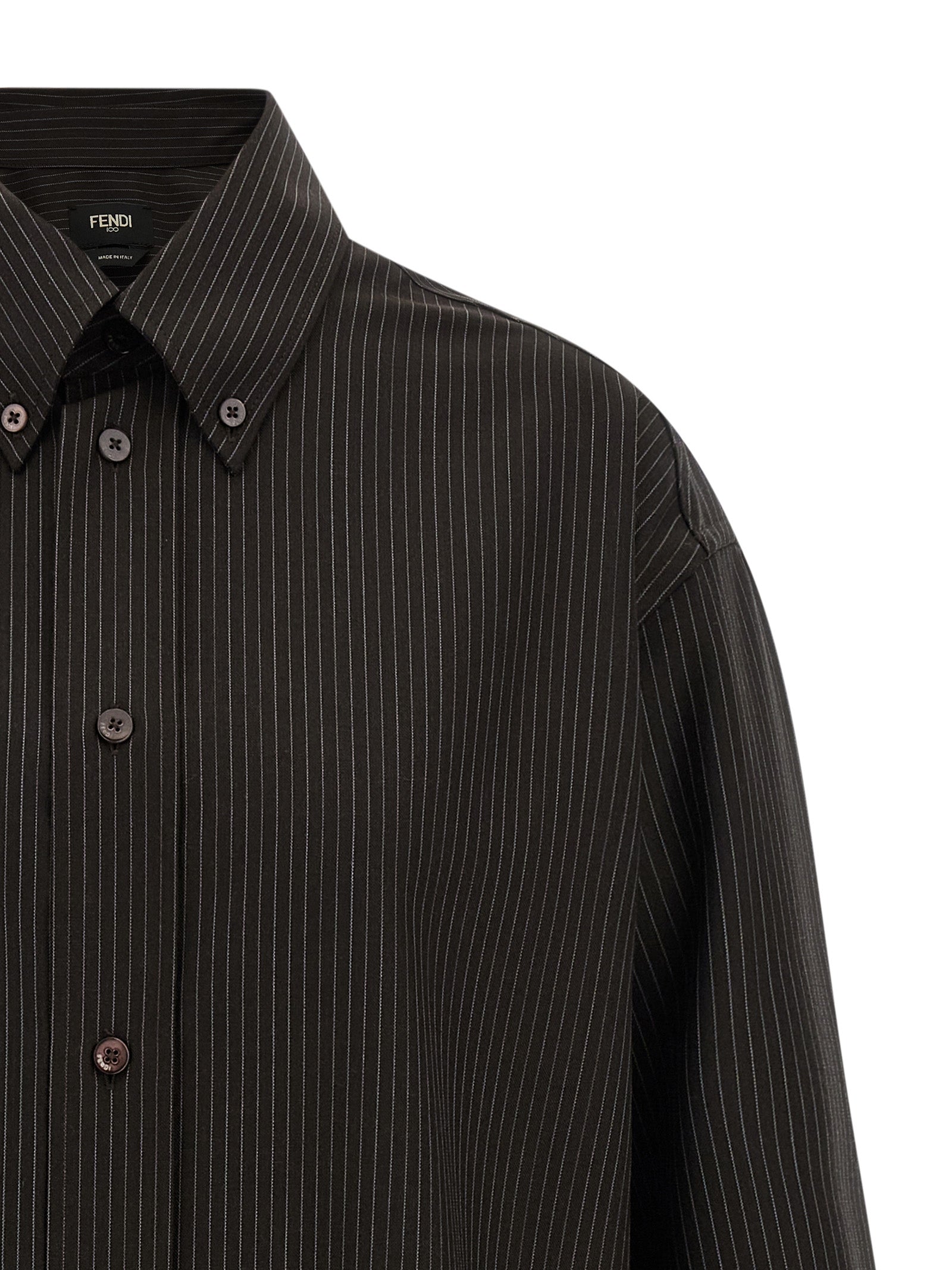 Fendi Brown Virgin Wool Blouse Fendi