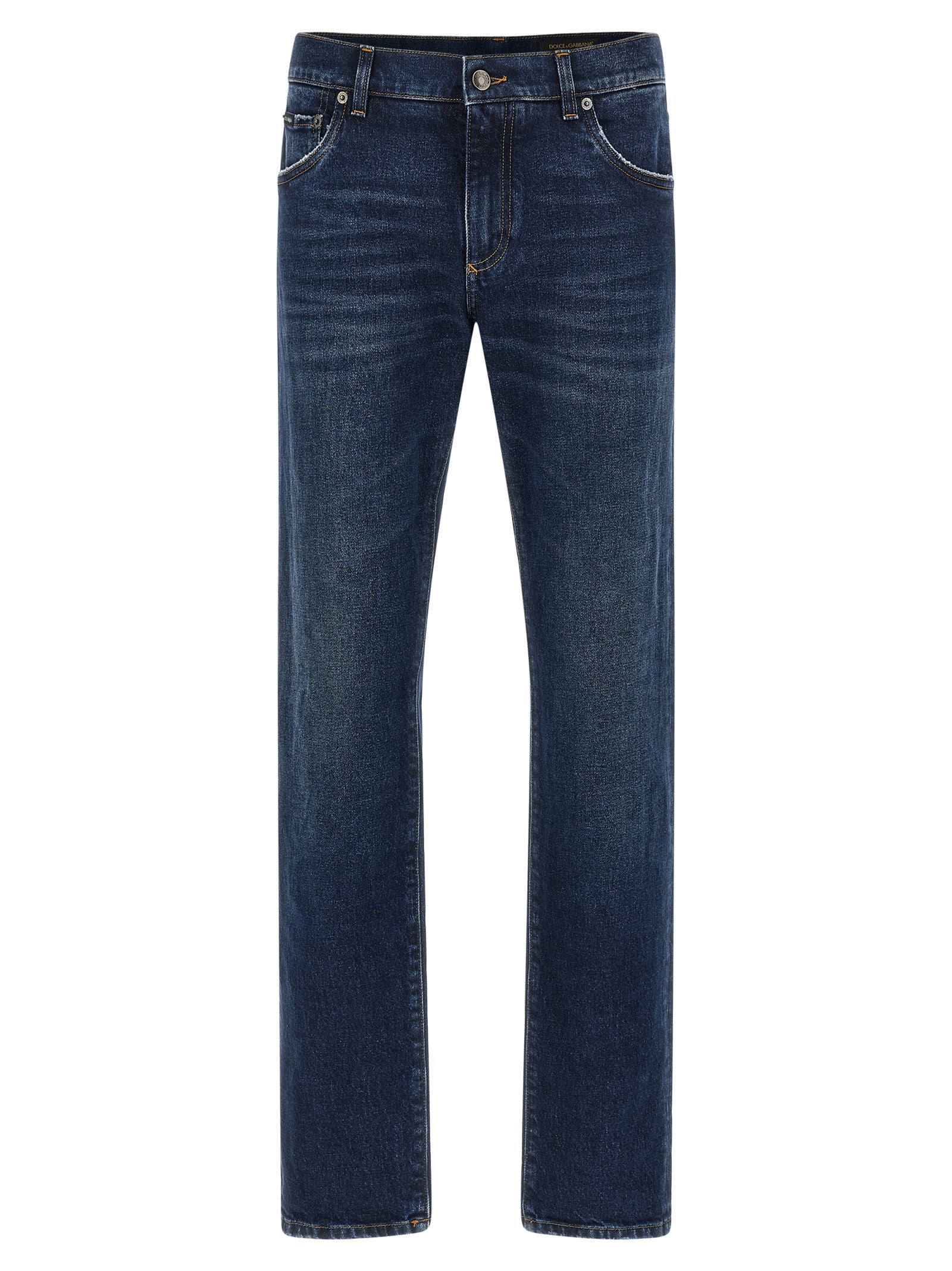Dolce & Gabbana Blue Cotton Straight-Leg Jeans Dolce & Gabbana