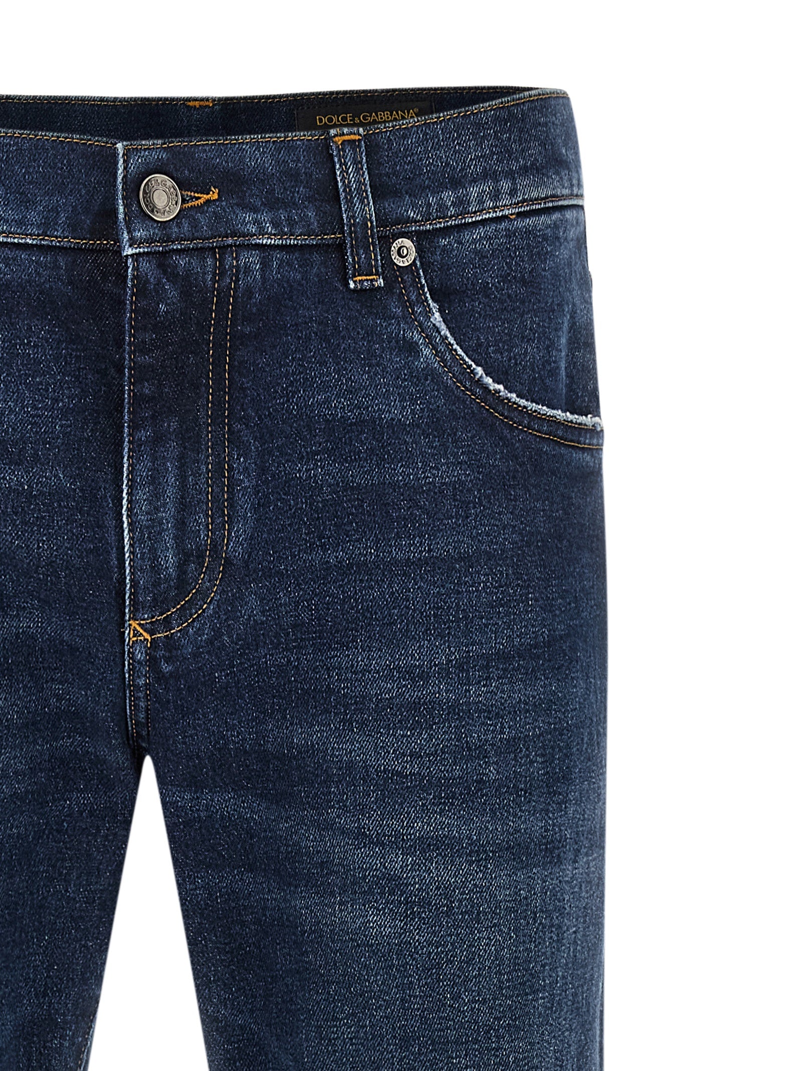 Dolce & Gabbana Blue Cotton Straight-Leg Jeans Dolce & Gabbana
