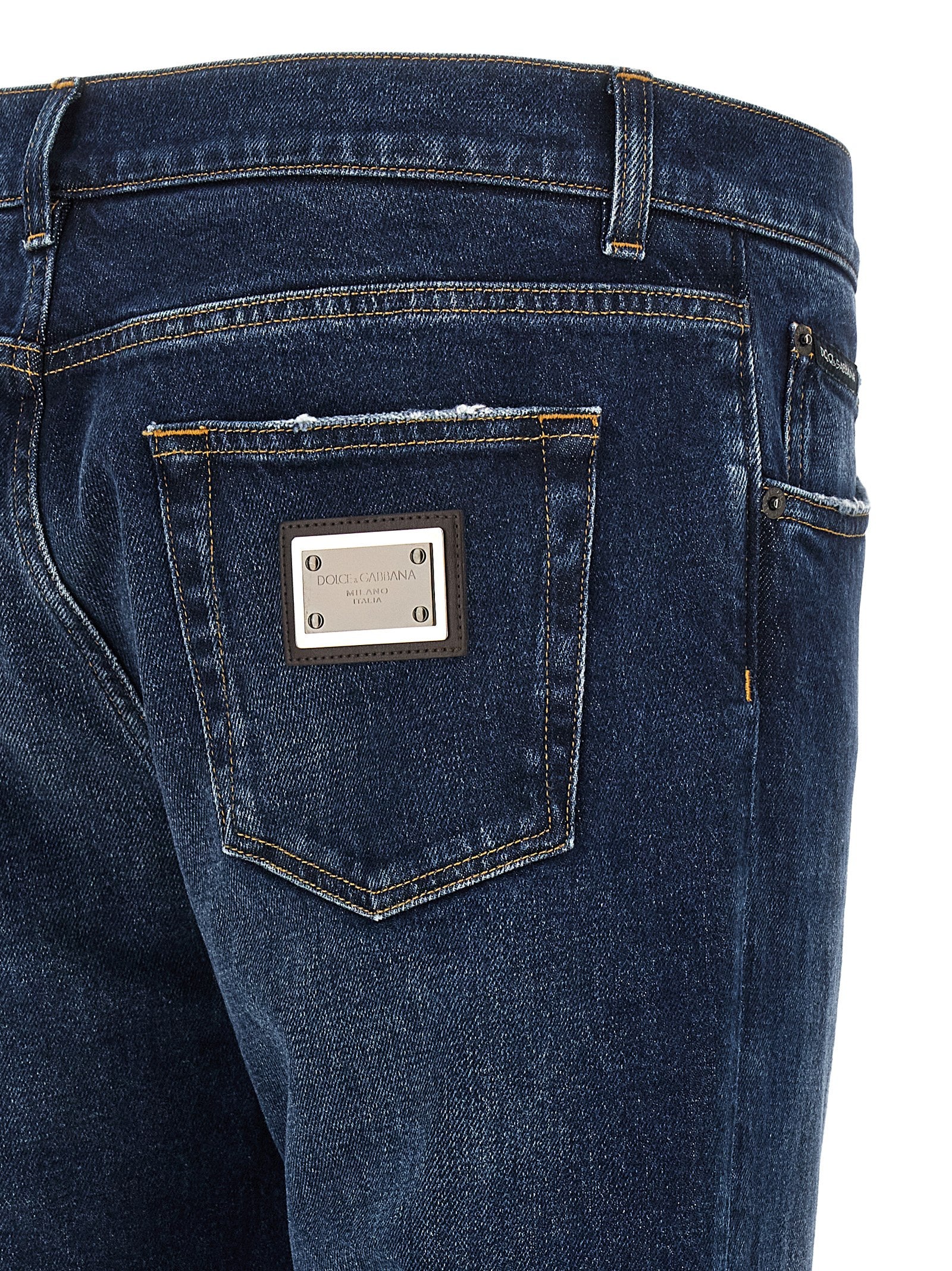 Dolce & Gabbana Blue Cotton Straight-Leg Jeans Dolce & Gabbana