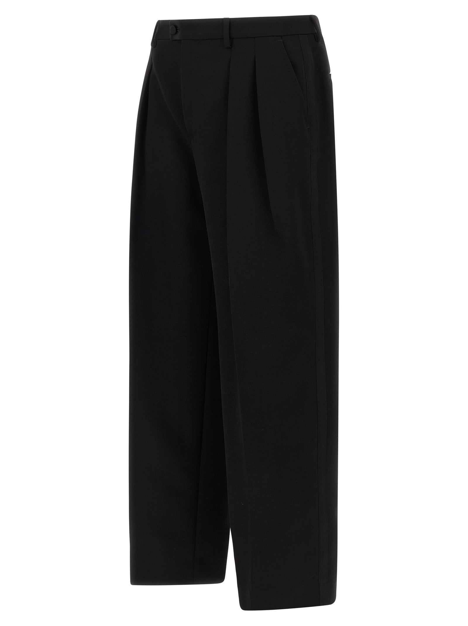 Dolce & Gabbana Black Virgin Wool Dress Pants Dolce & Gabbana