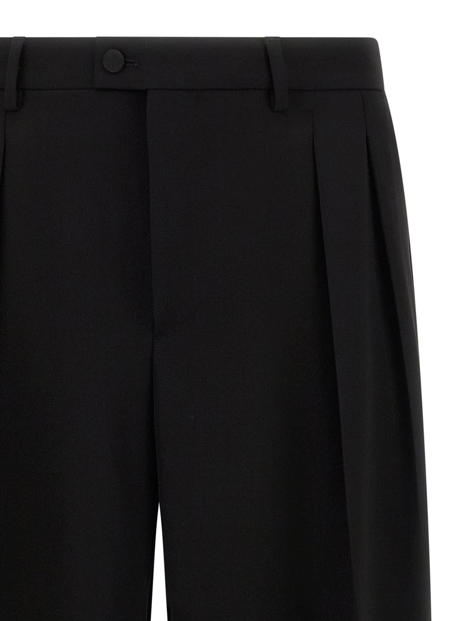 Dolce & Gabbana Black Virgin Wool Dress Pants Dolce & Gabbana